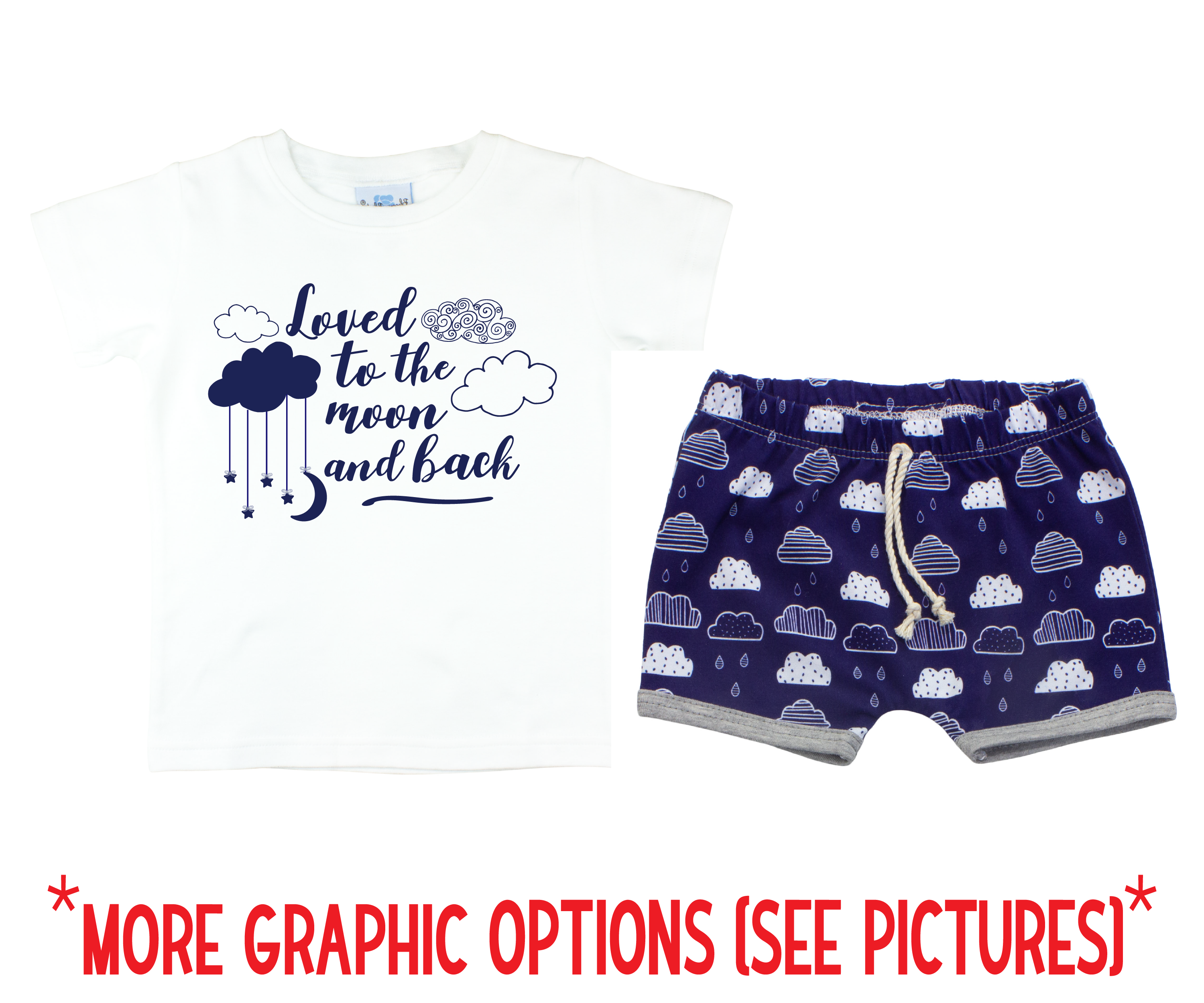 Boy Blue Rain Cloud Toddler Short Outfit