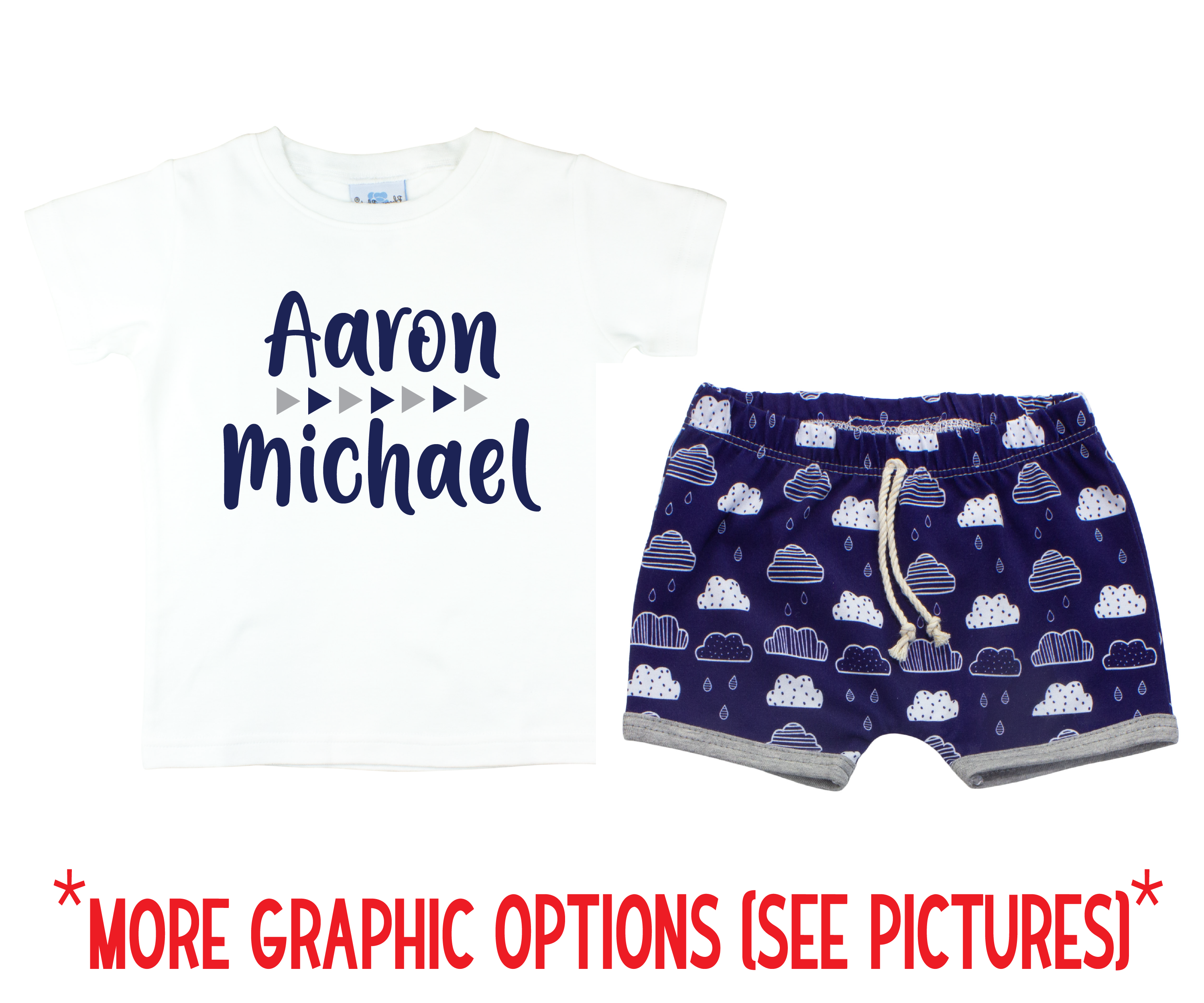 Baby Boy Blue Rain Cloud Short Outfit