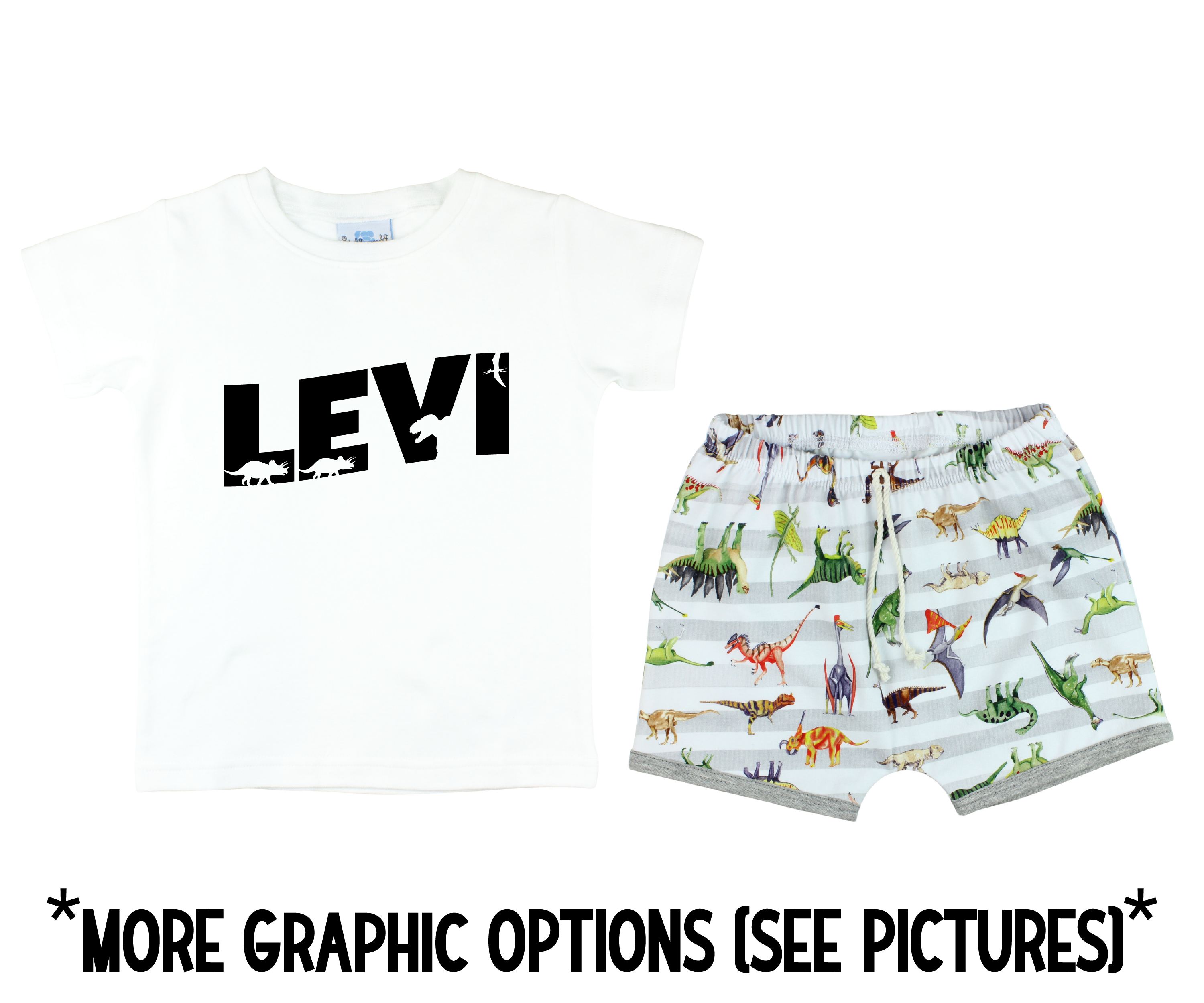 Baby Boy Dino Short Outfit
