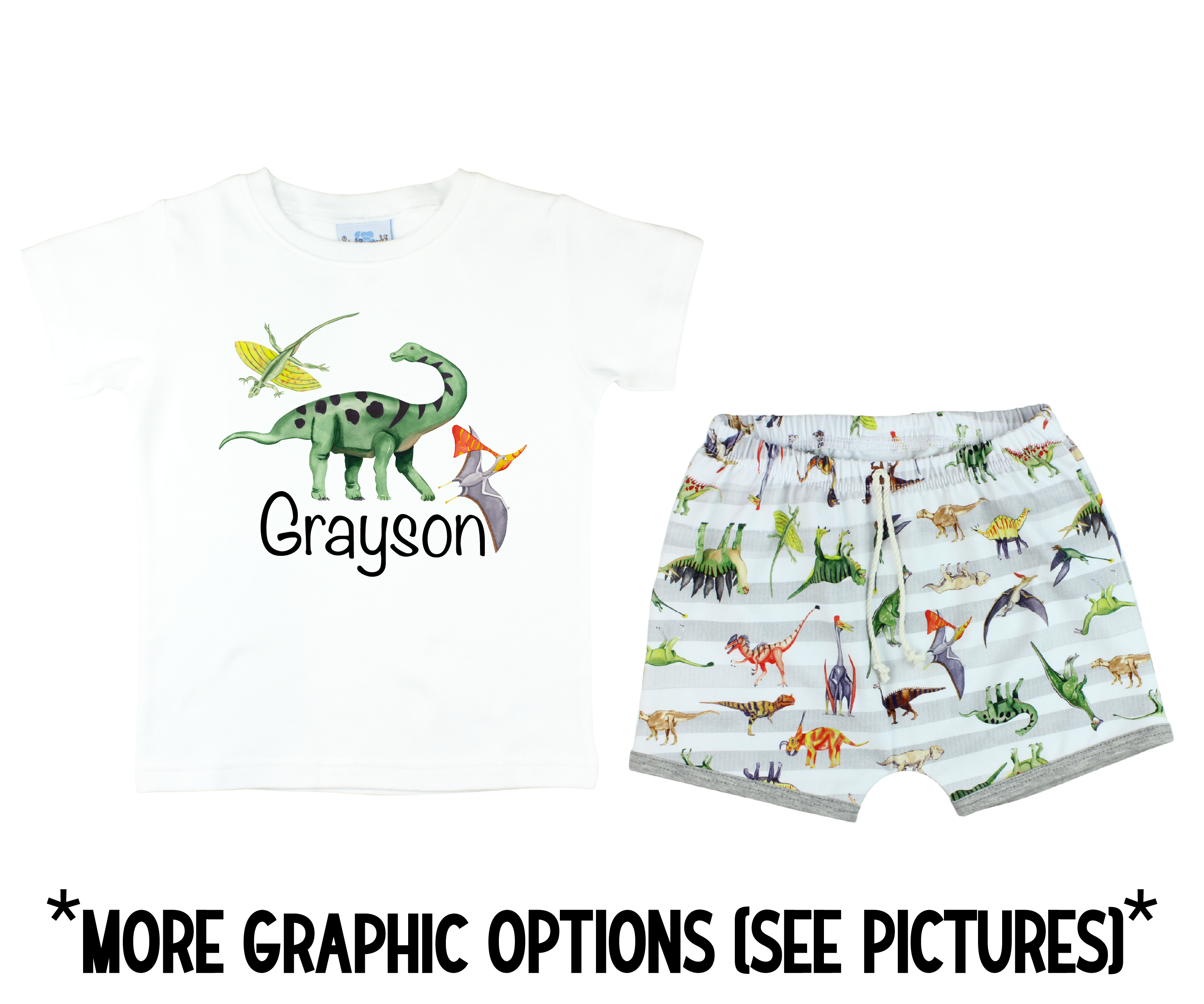 Baby Boy Dino Short Outfit