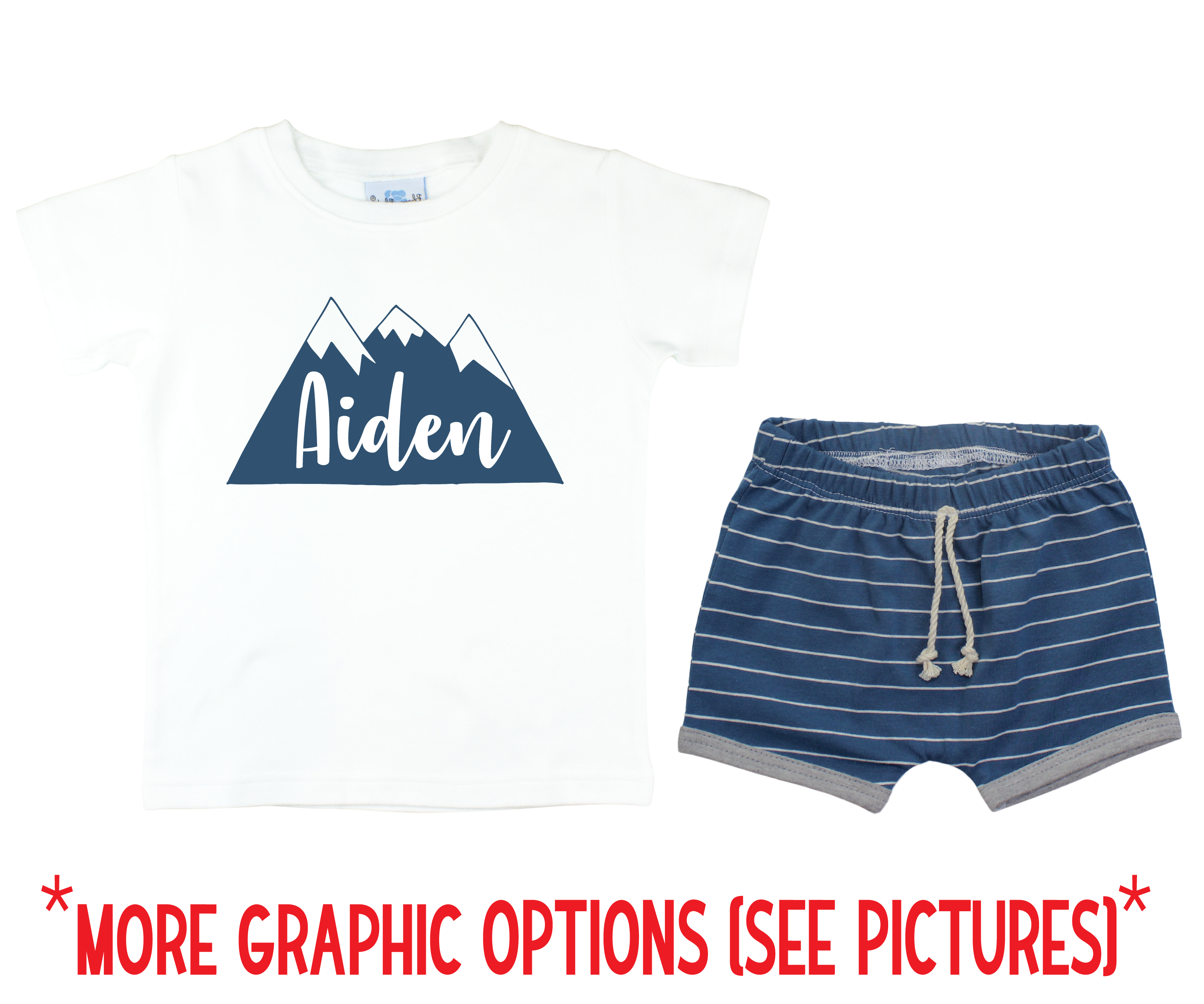 Boy Blue Stripe Toddler Short Outfit