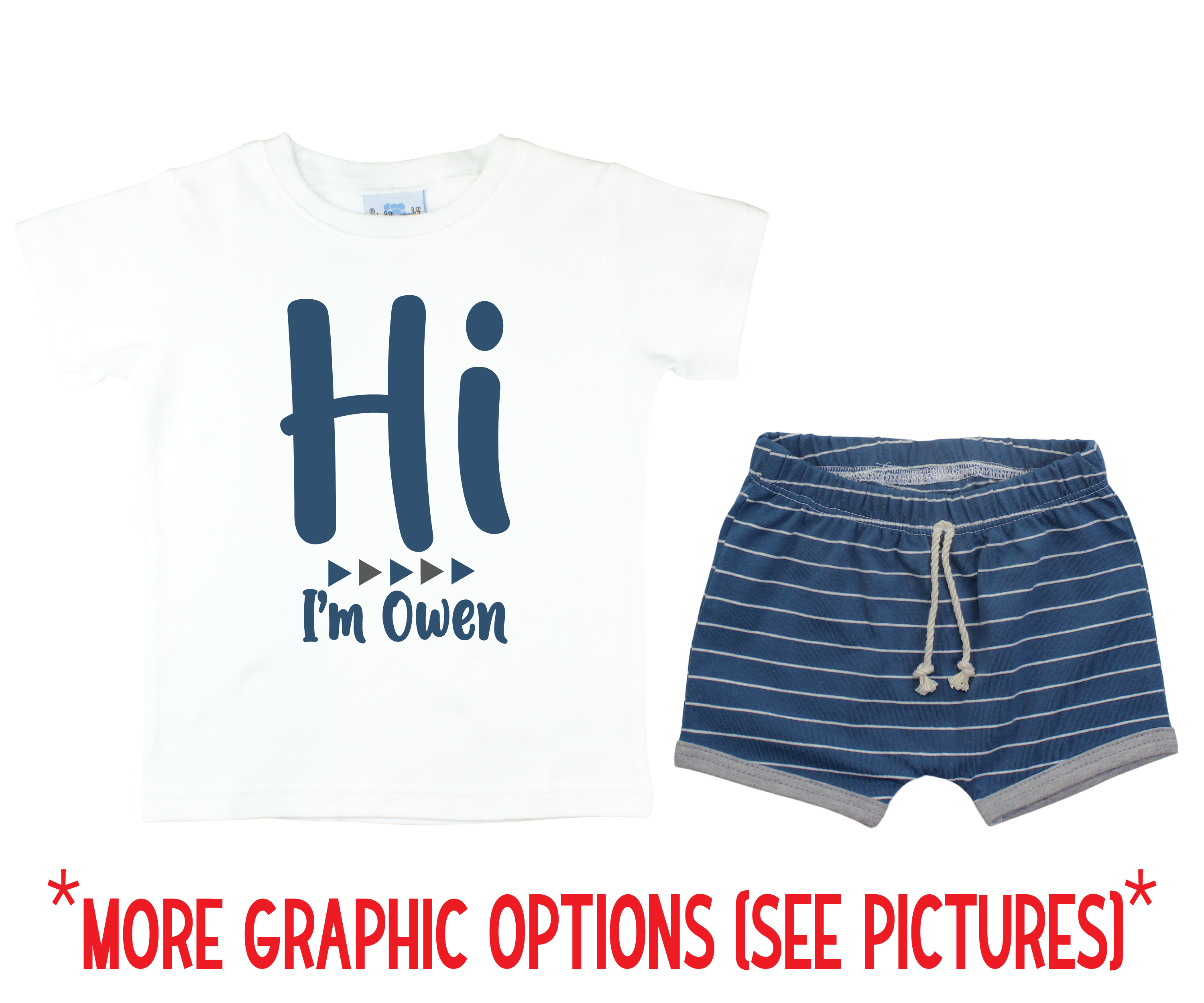 Boy Blue Stripe Toddler Short Outfit