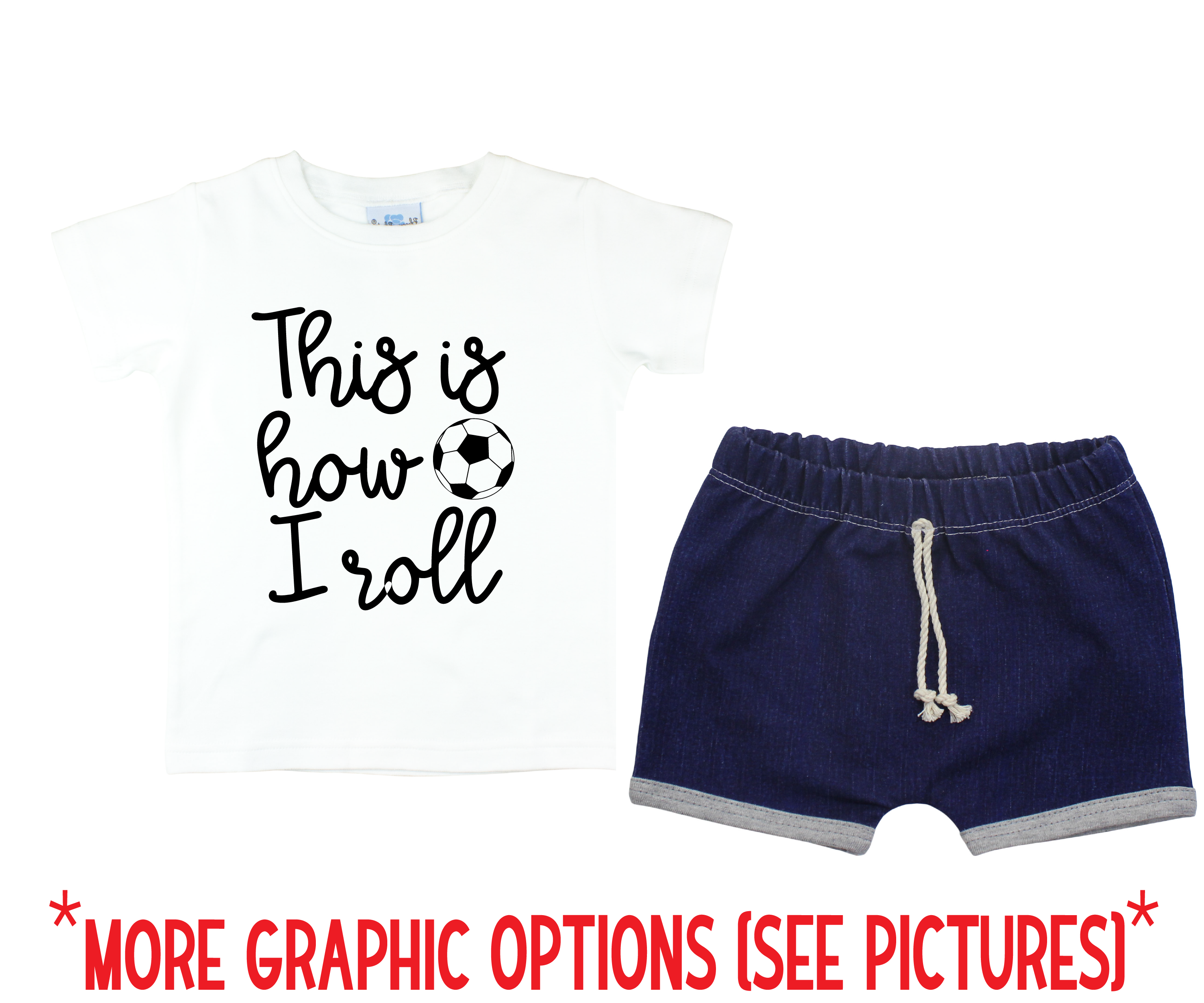 Unisex Gray Soccer Denim Short Outfit