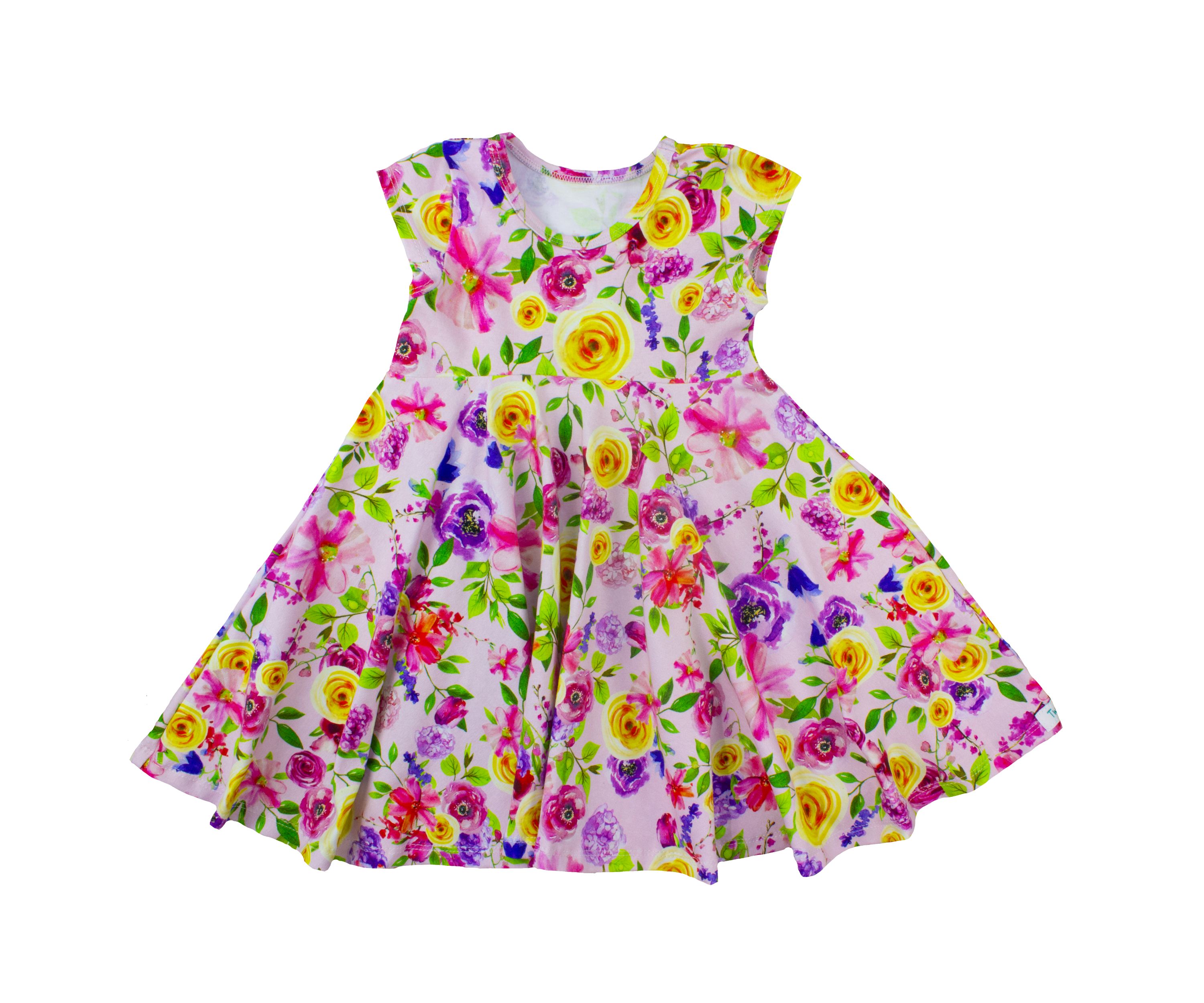 Short Sleeve Girls Easter Twirly Dress Summer Spring