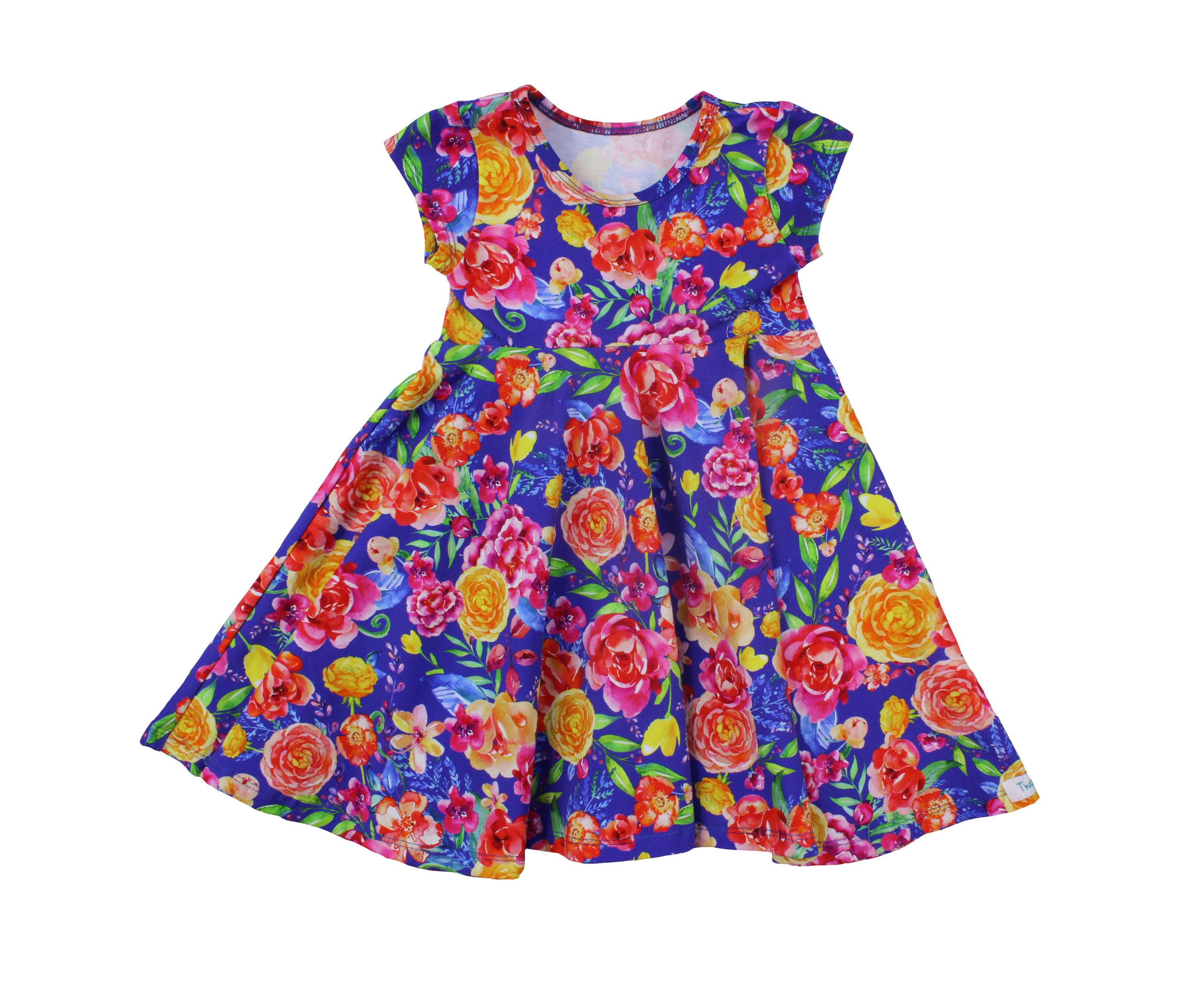 Short Sleeve Girls Easter Twirly Dress Summer Spring