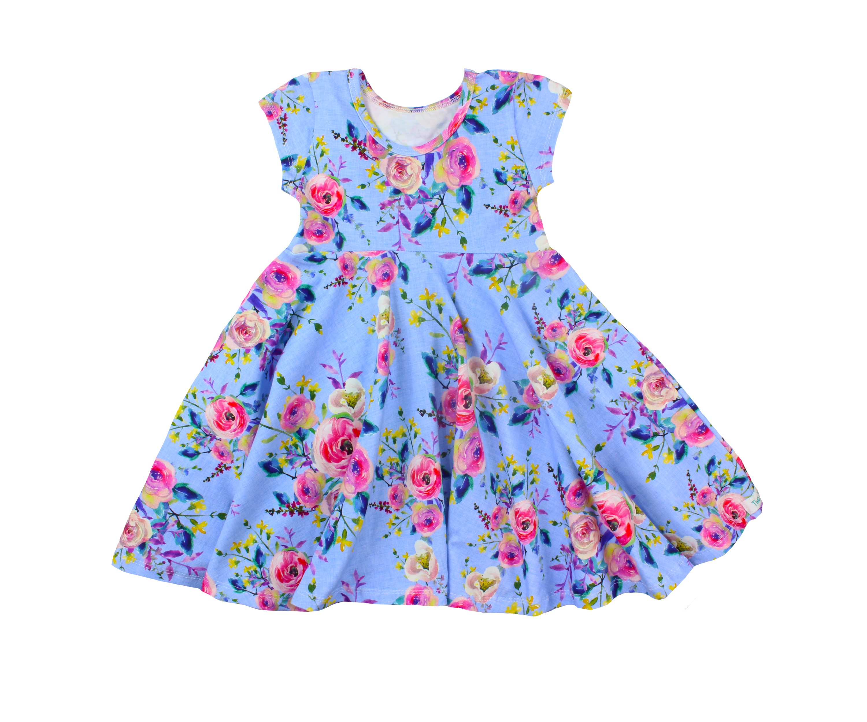 Short Sleeve Girls Easter Twirly Dress Summer Spring