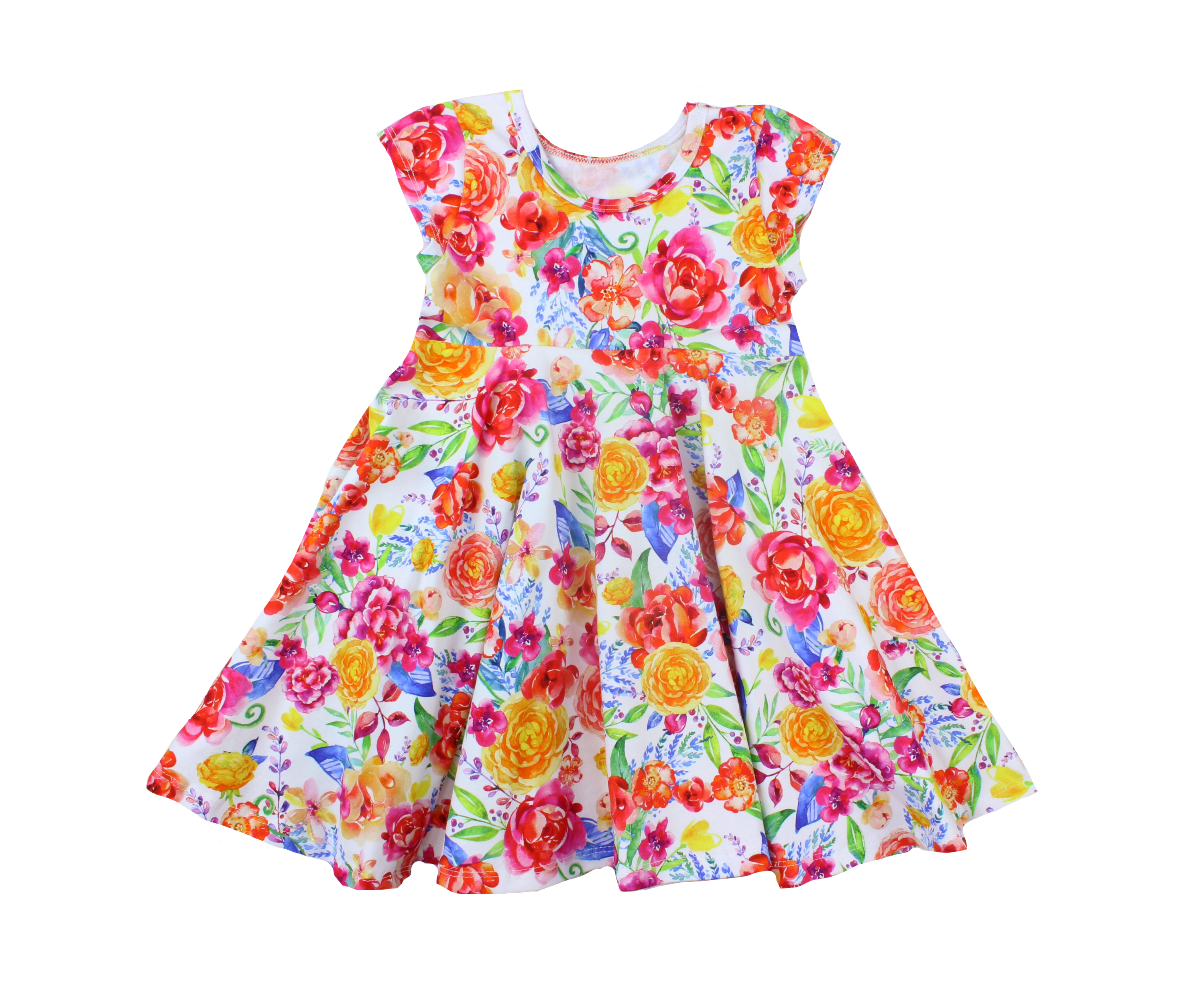 Short Sleeve Girls Easter Twirly Dress Summer Spring