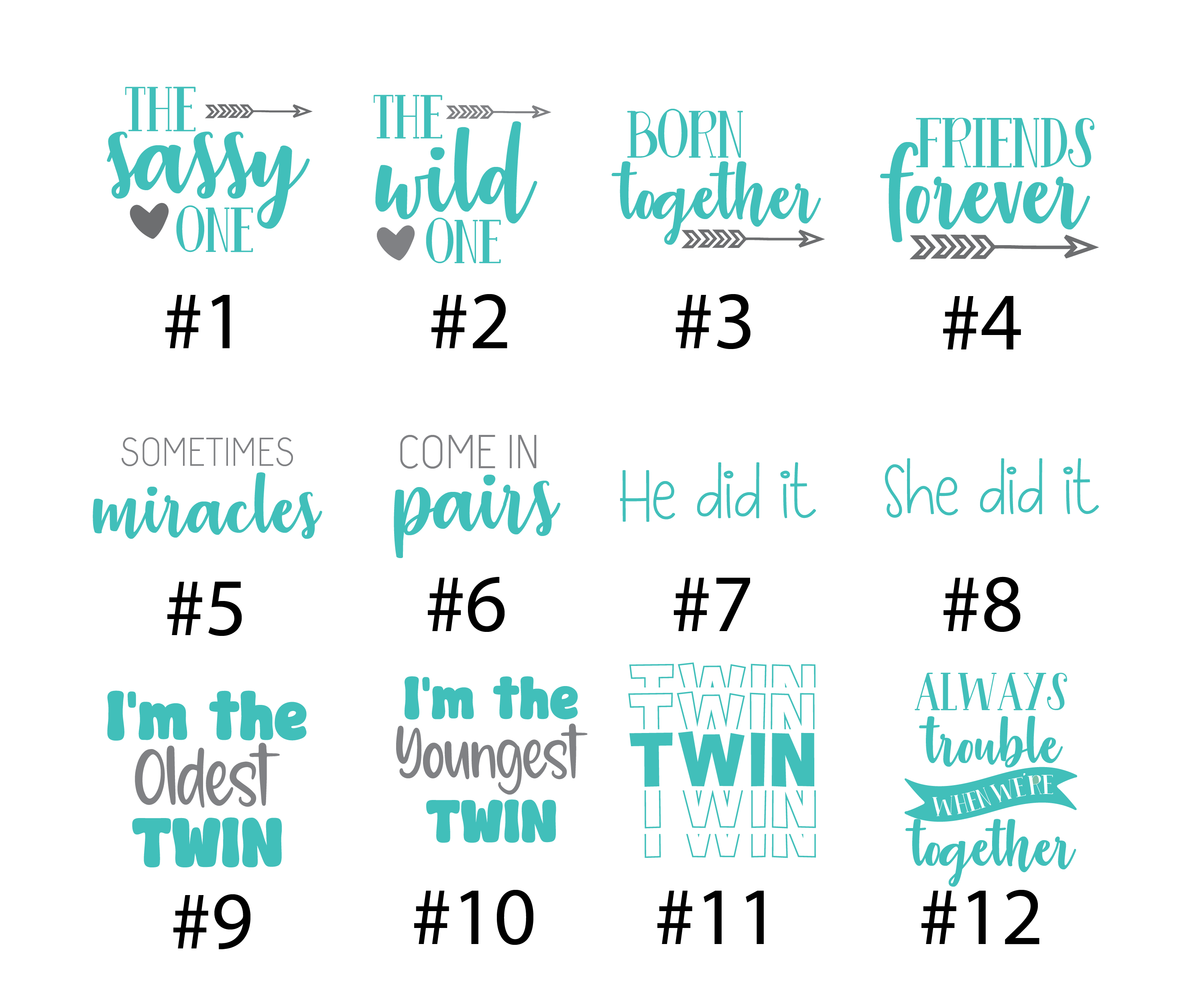 Sometimes Miracles Come in Pairs Twin Unisex Gray Stripe Teal Outfit Dynamic Duo Oldest Youngest Friends Forever Baby Coming Home Outfit
