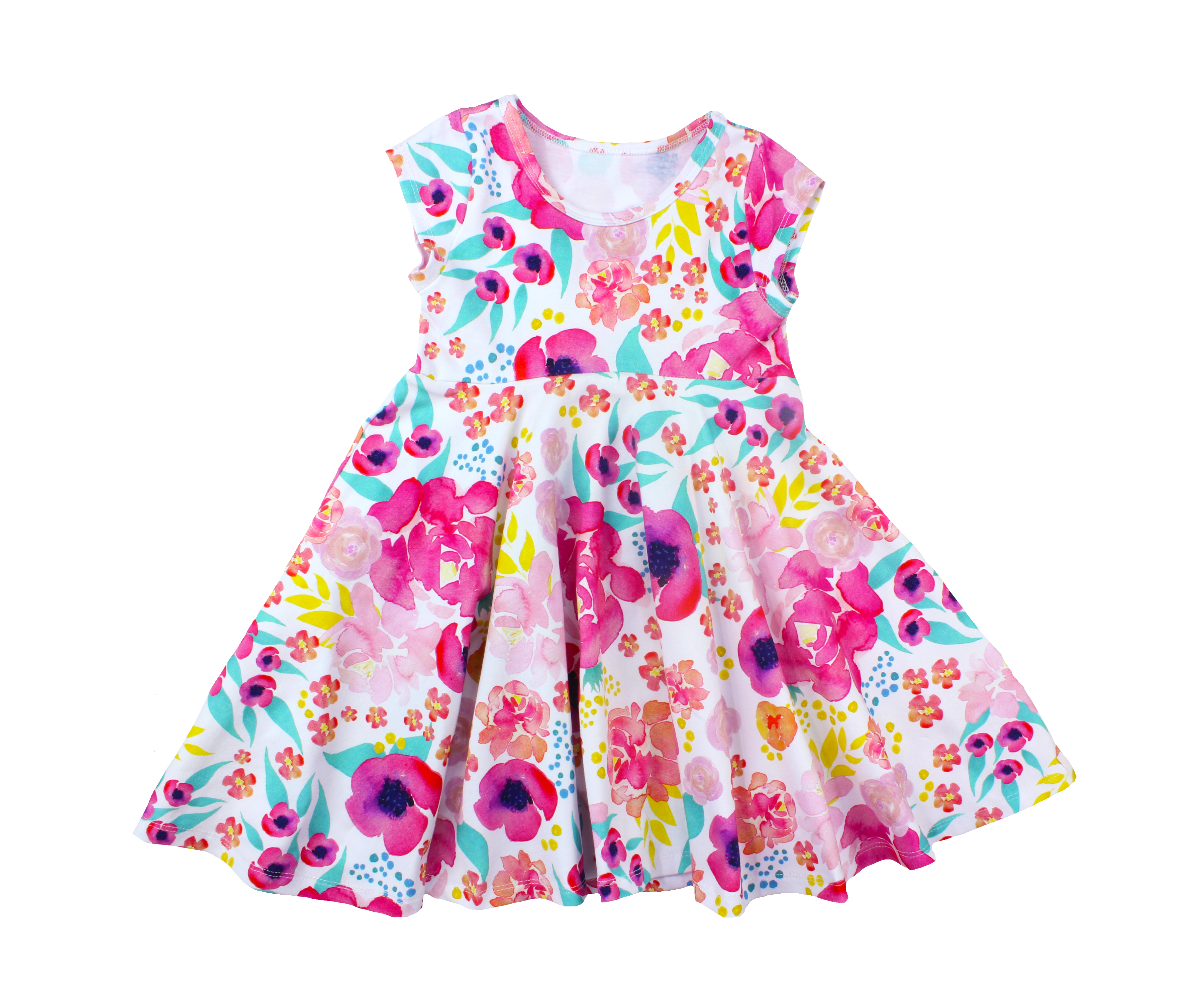Short Sleeve Girls Easter Twirly Dress Summer Spring