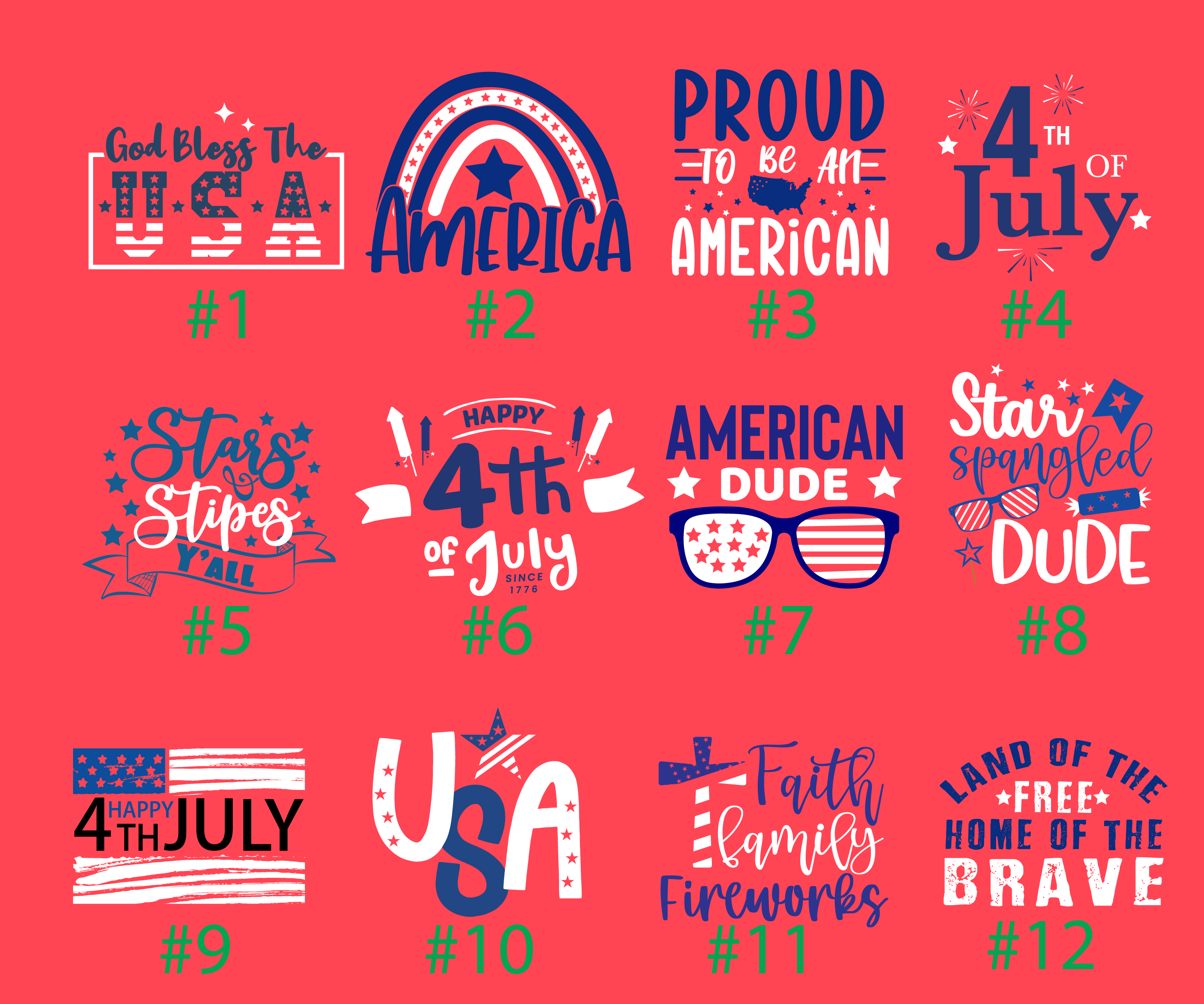 Faith Family Fireworks 4th of July Tee Independence Day Celebration Shirt