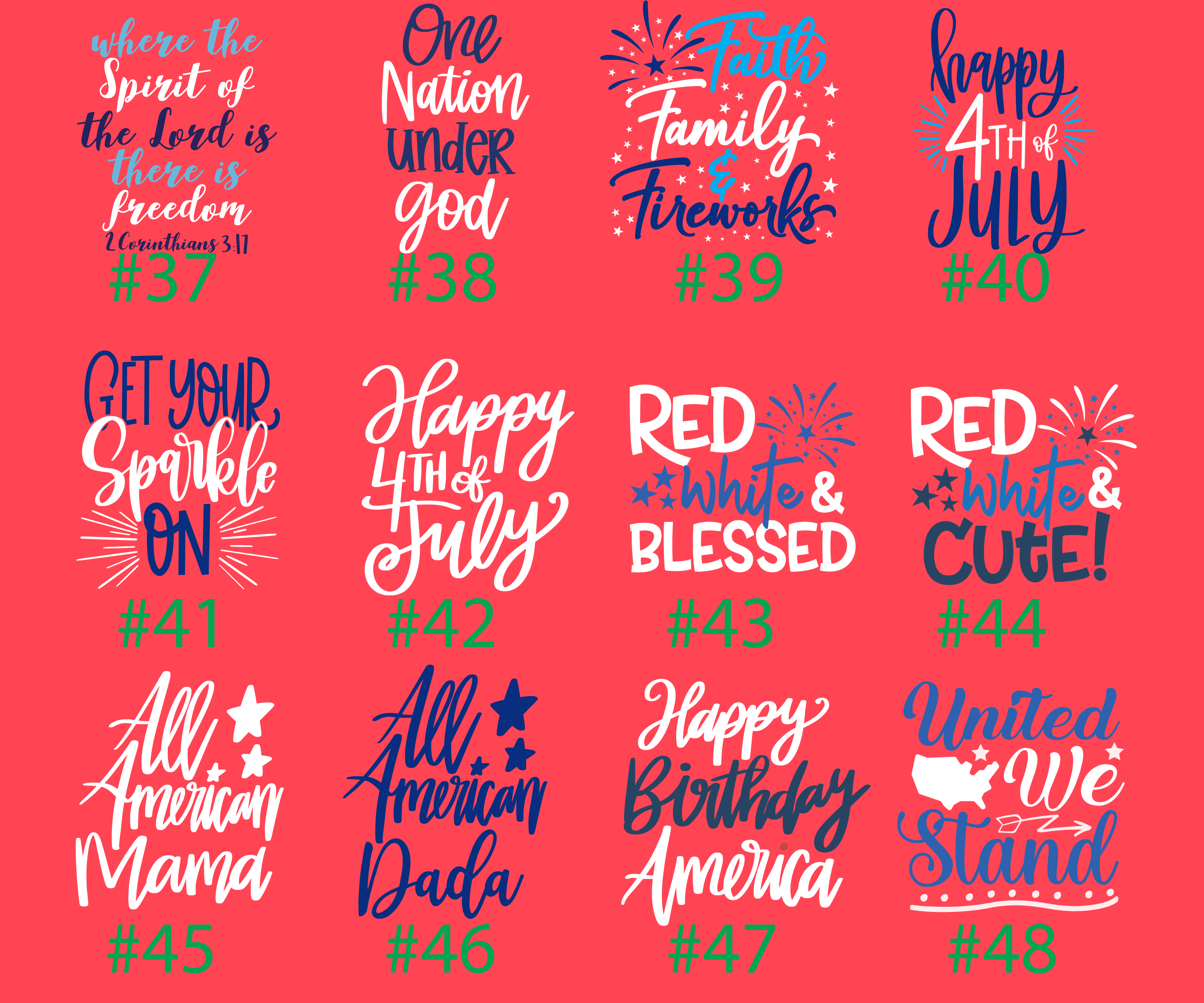 Faith Family Fireworks 4th of July Tee Independence Day Celebration Shirt