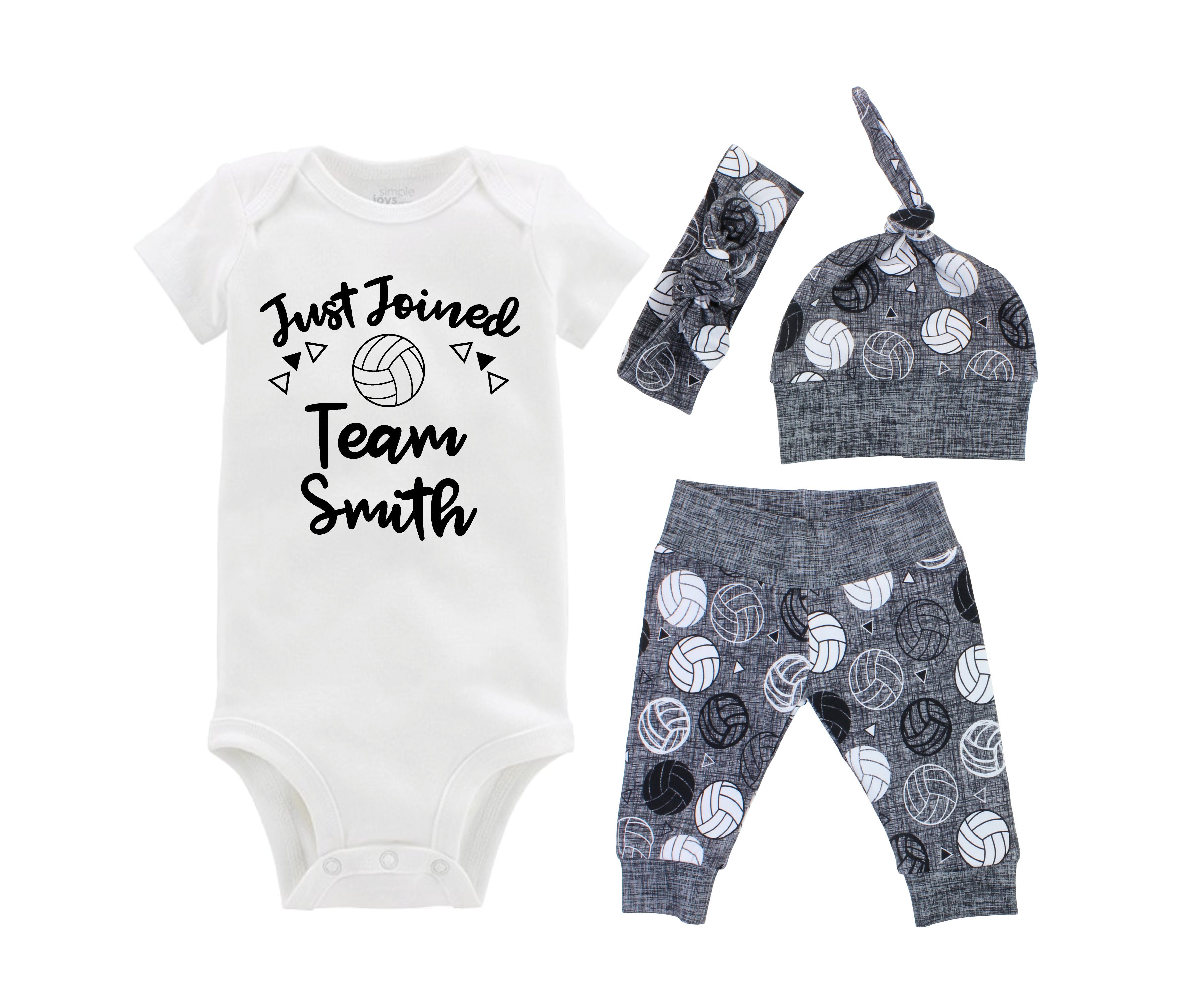 Gray Volleyball Baby Outfit