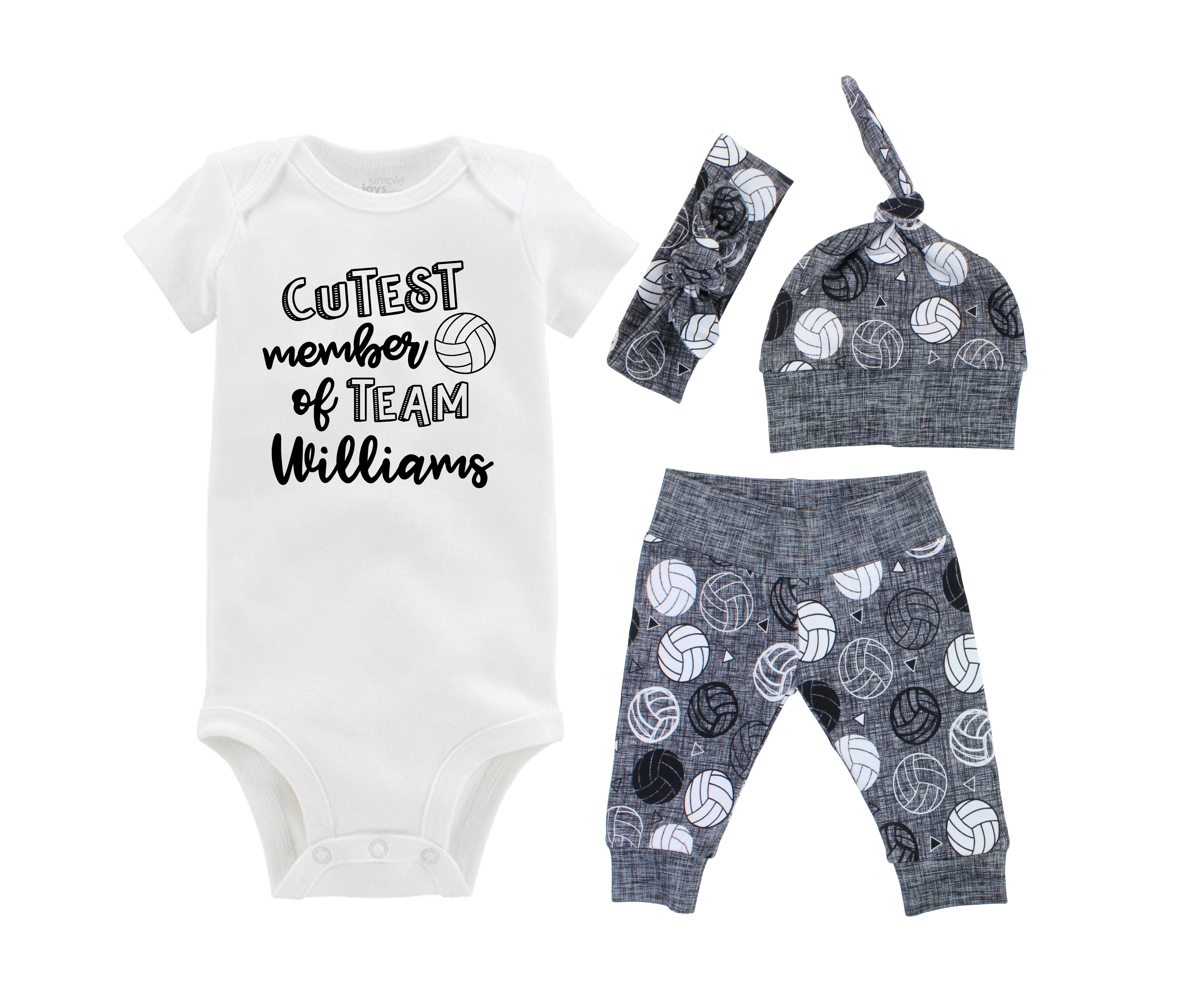 Gray Volleyball Baby Outfit