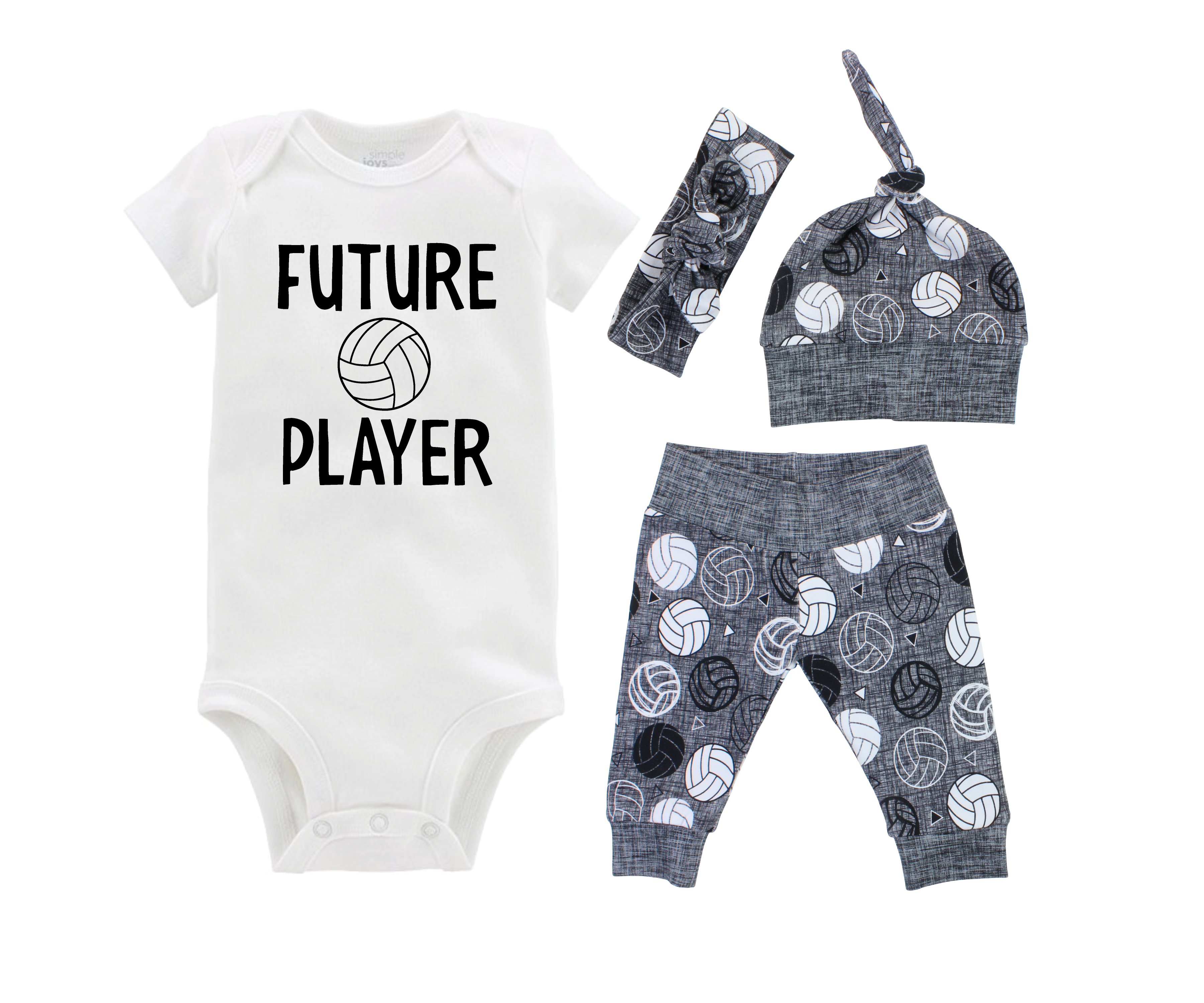 Gray Volleyball Baby Outfit