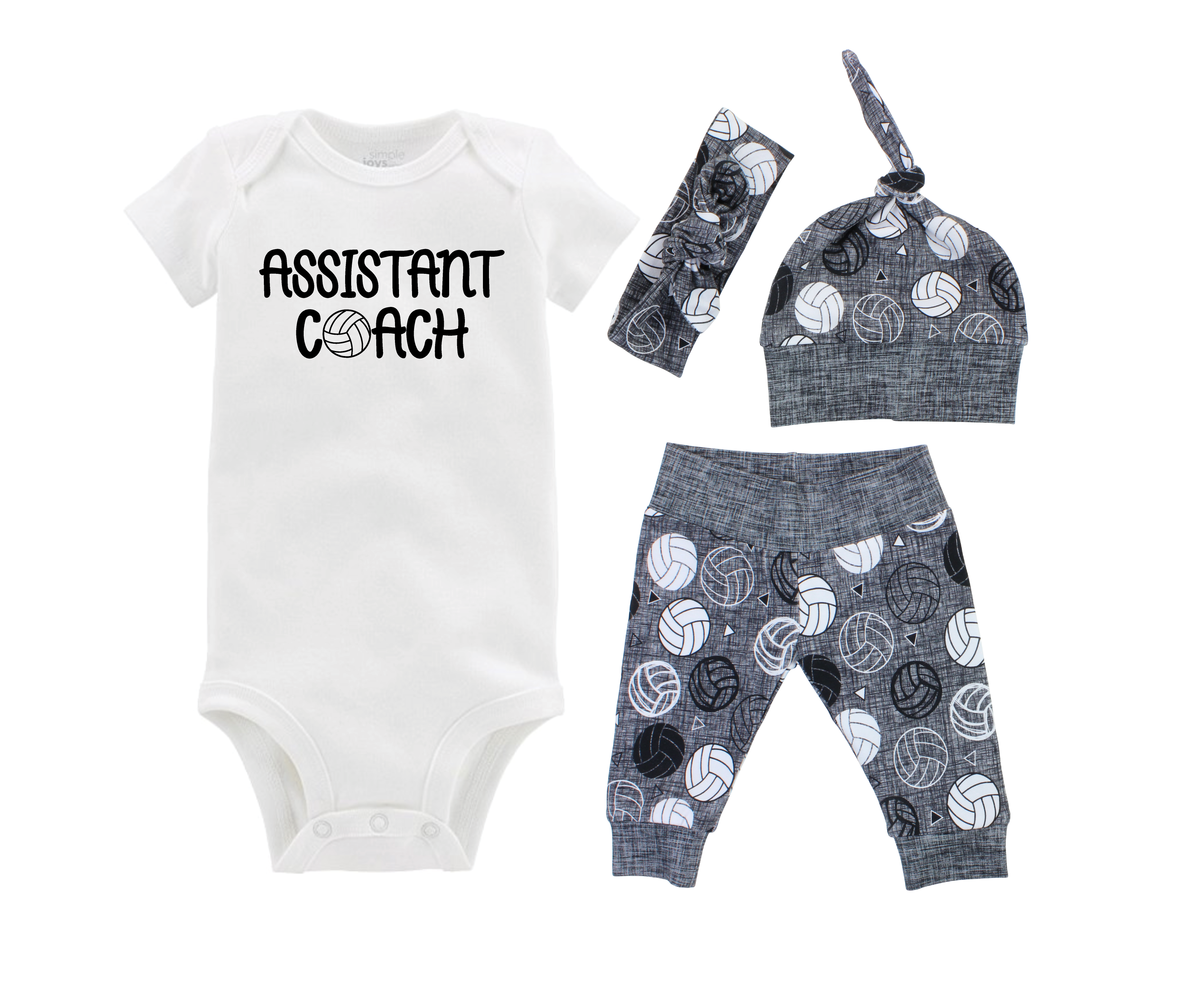Gray Volleyball Baby Outfit