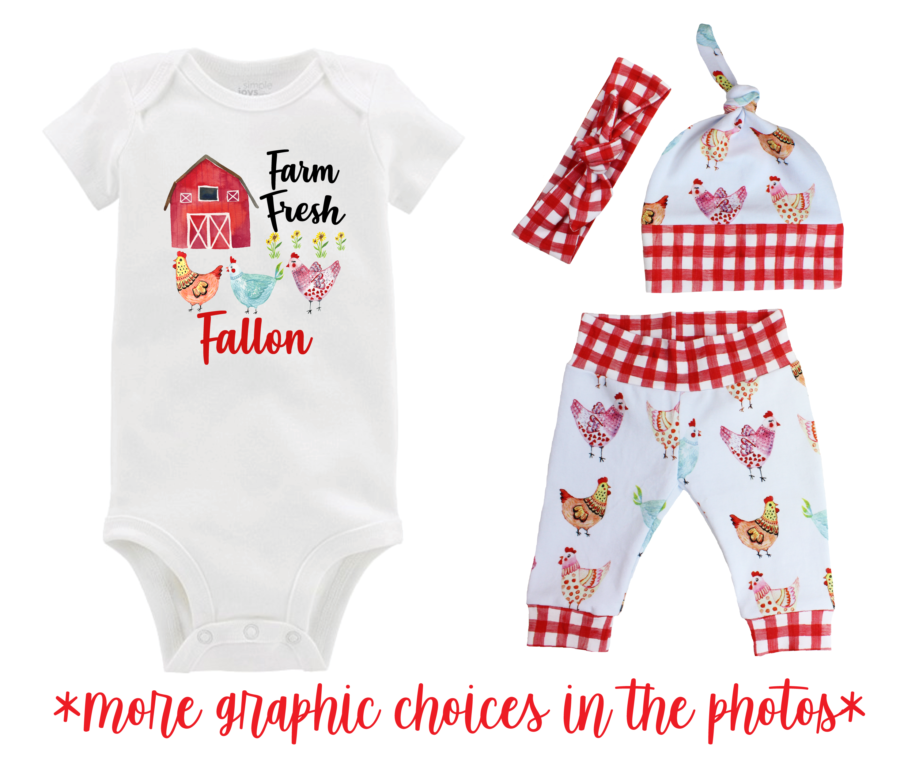 White Chicken Baby Girl Outfit