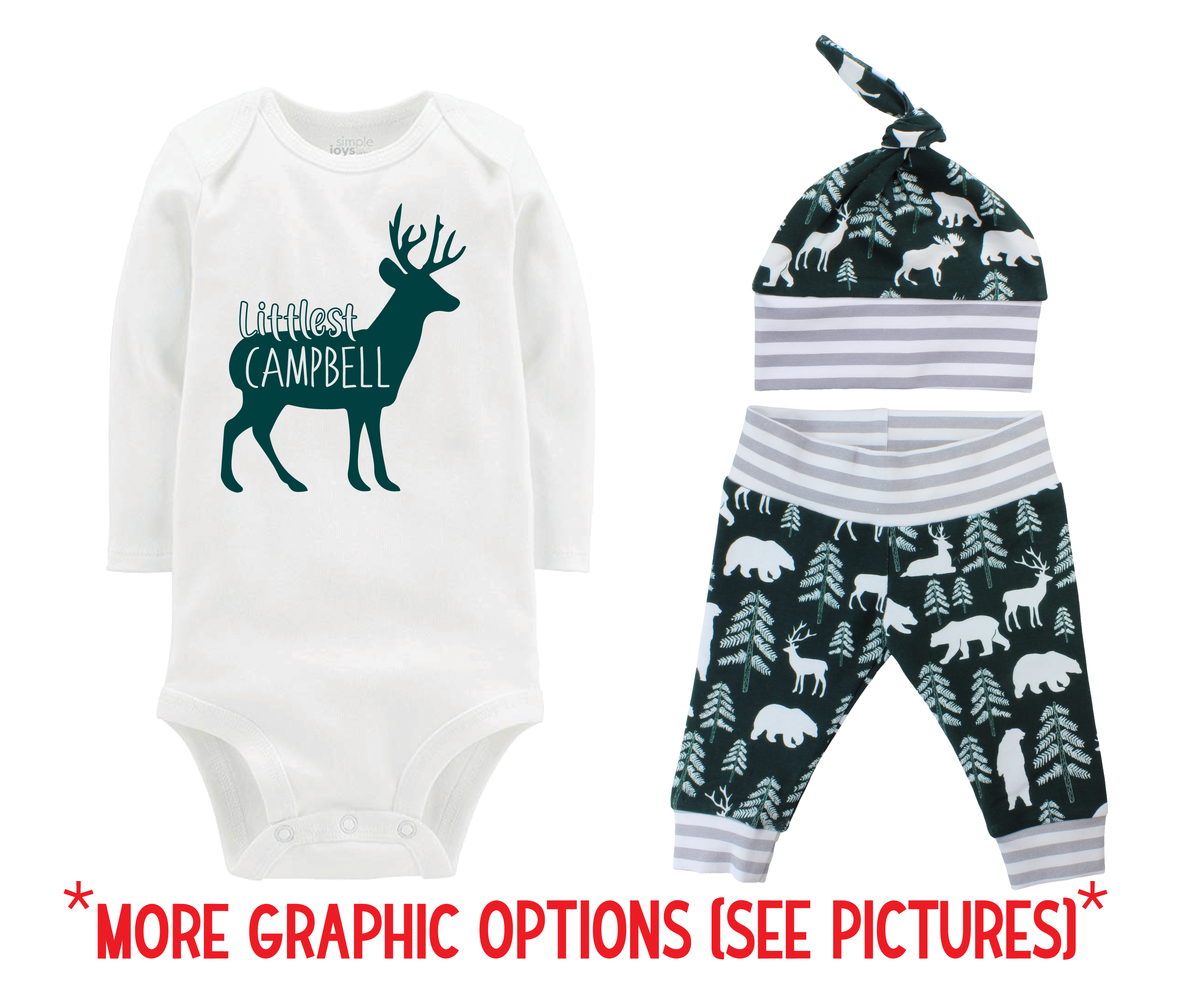 Forest Green Bear and Deer Outfit