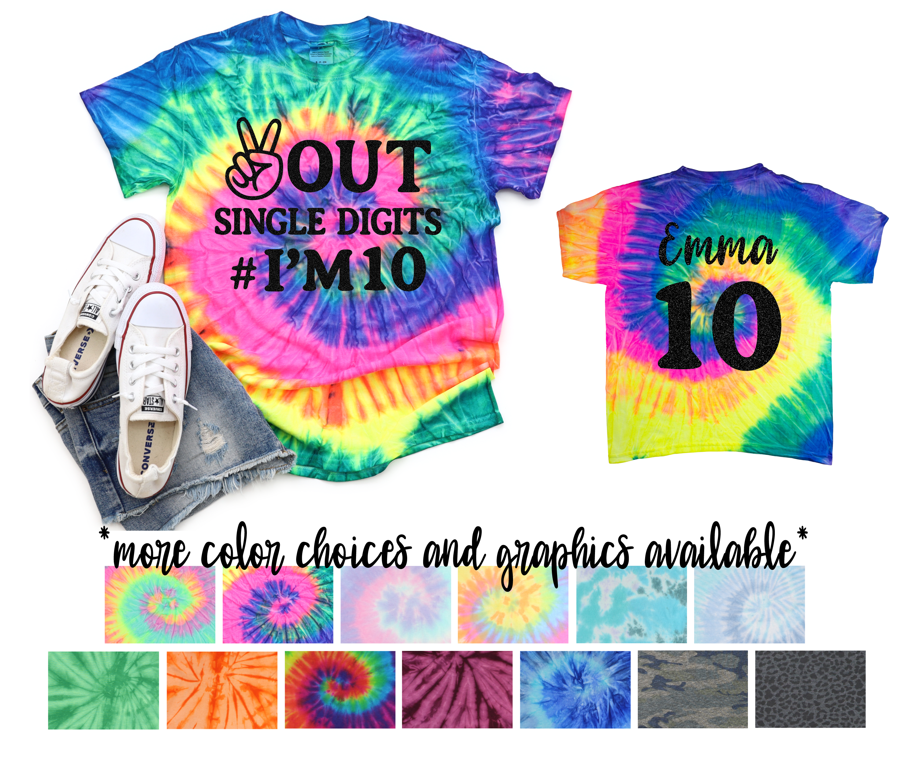 Peace Out Single Digits Customizable Birthday Shirt