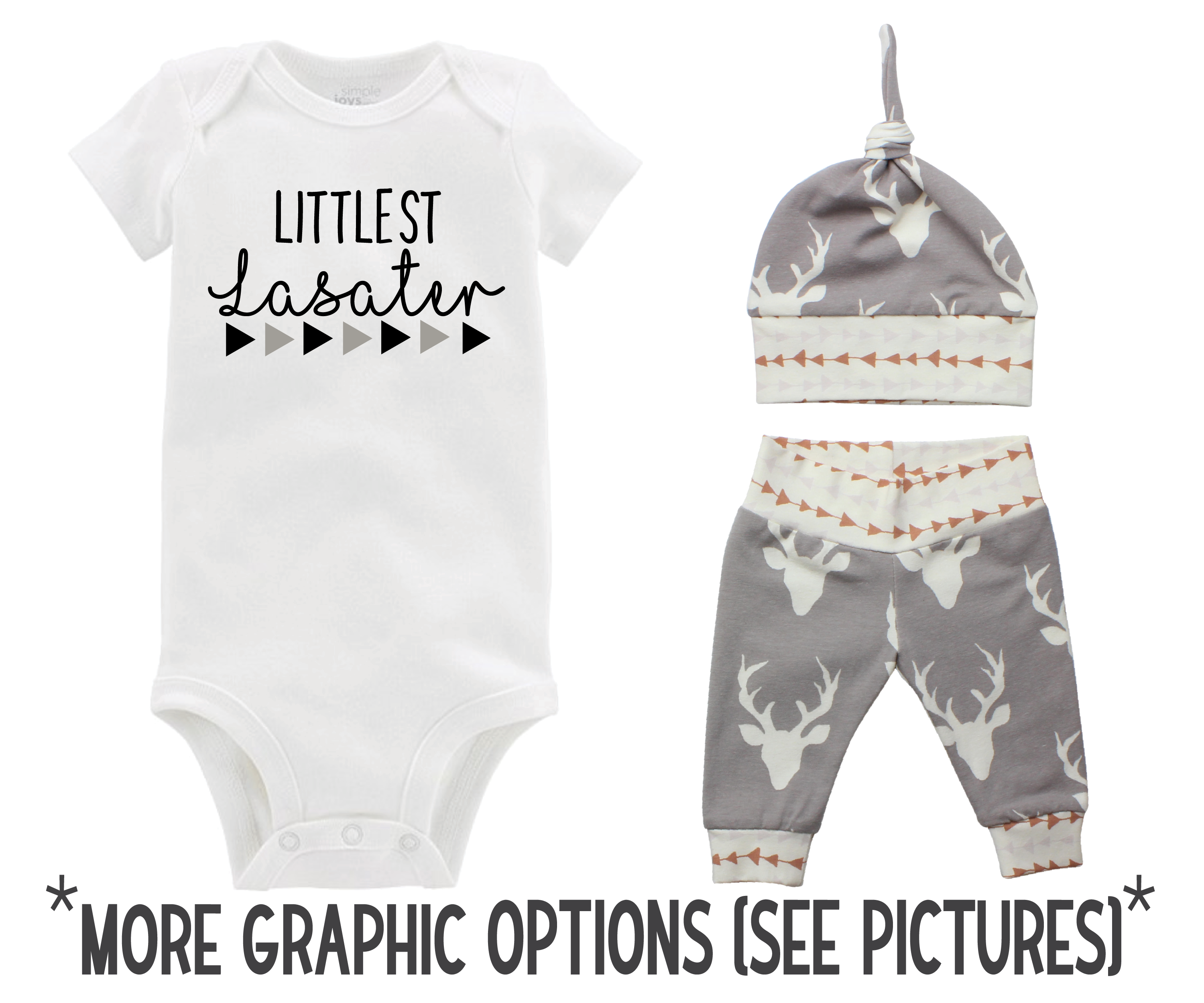 Gray Deer Baby Boy Outfit