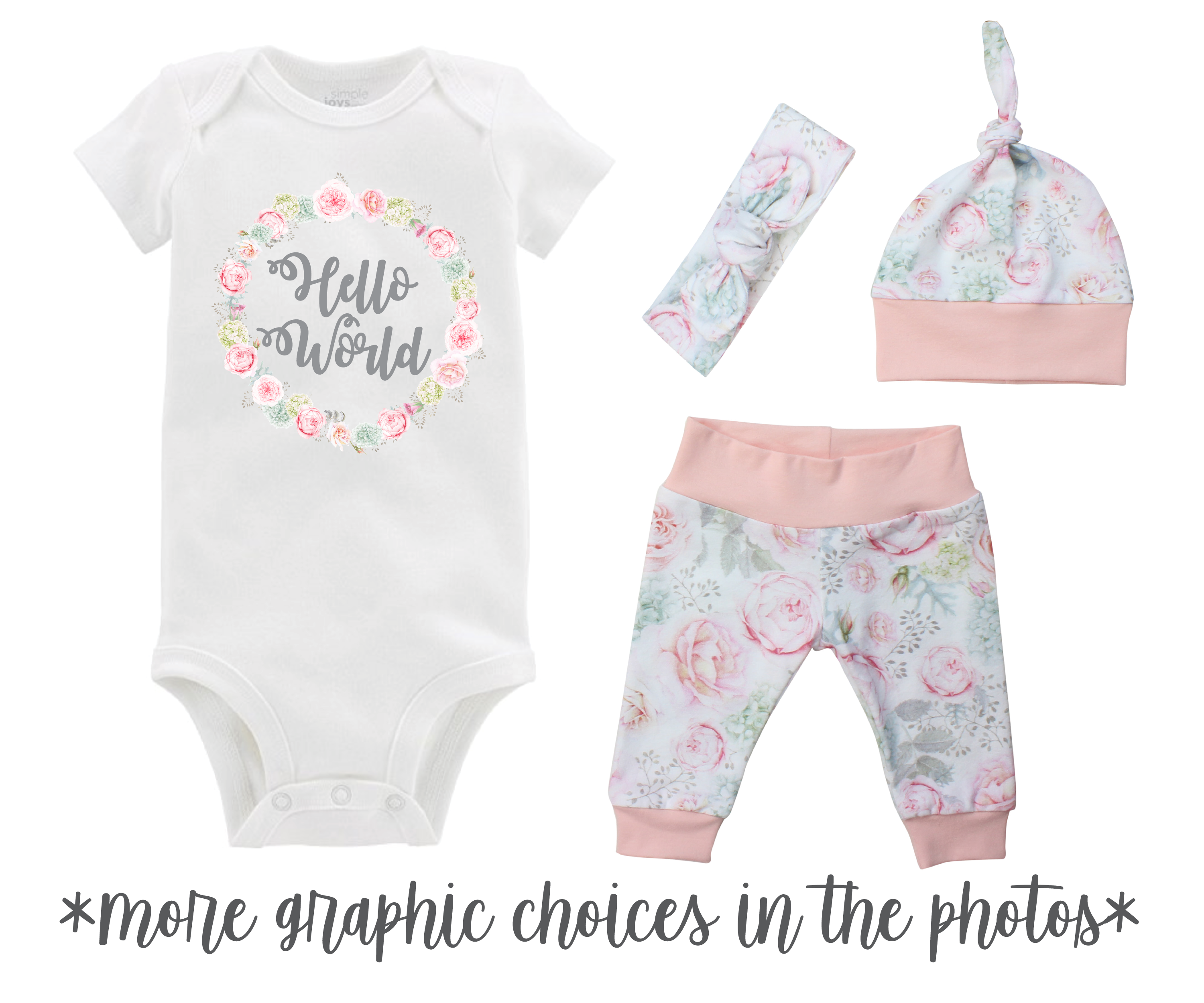 Hydrangea Floral Baby Girl Outfit