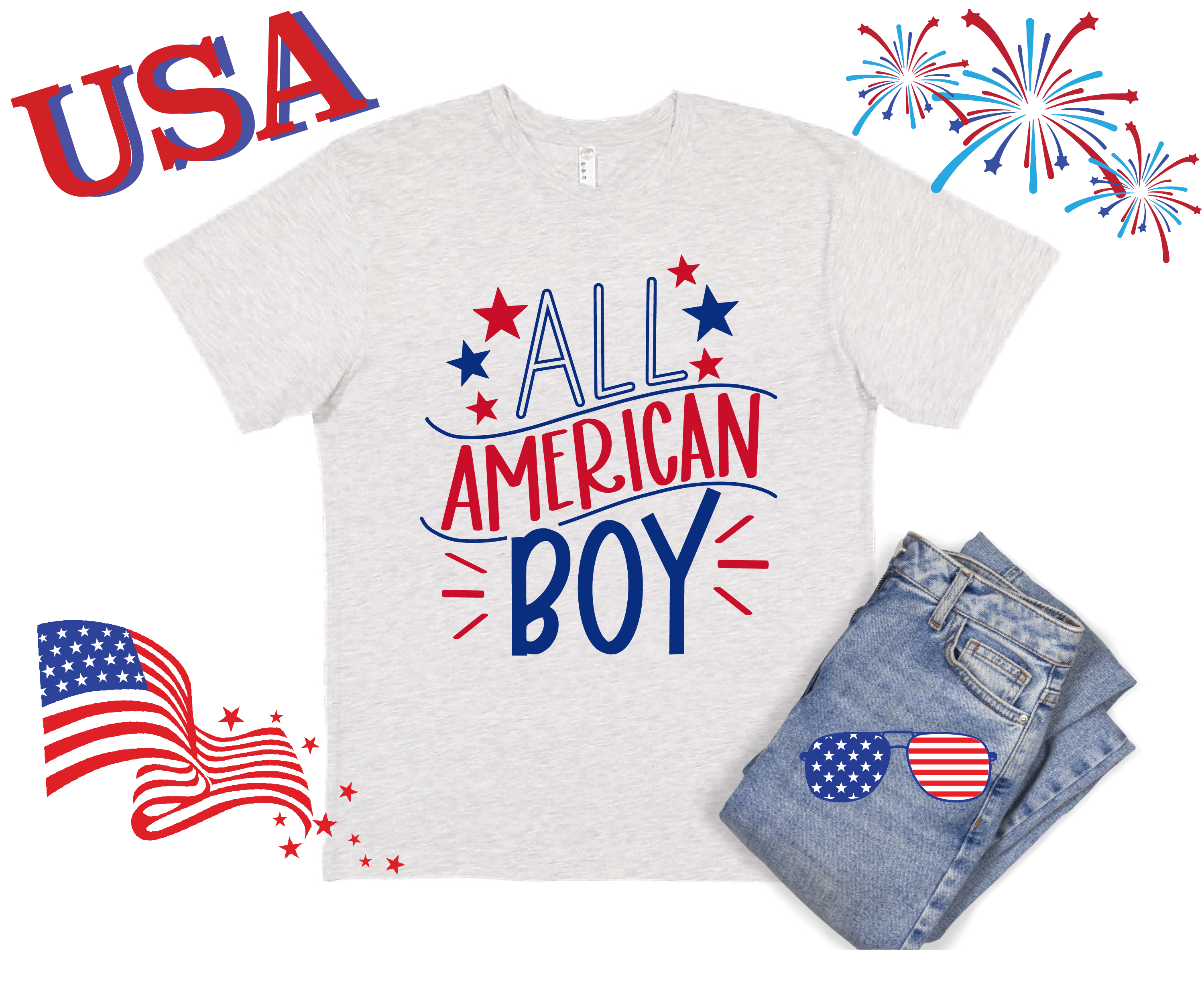 4th of July Printed Graphic Shirt