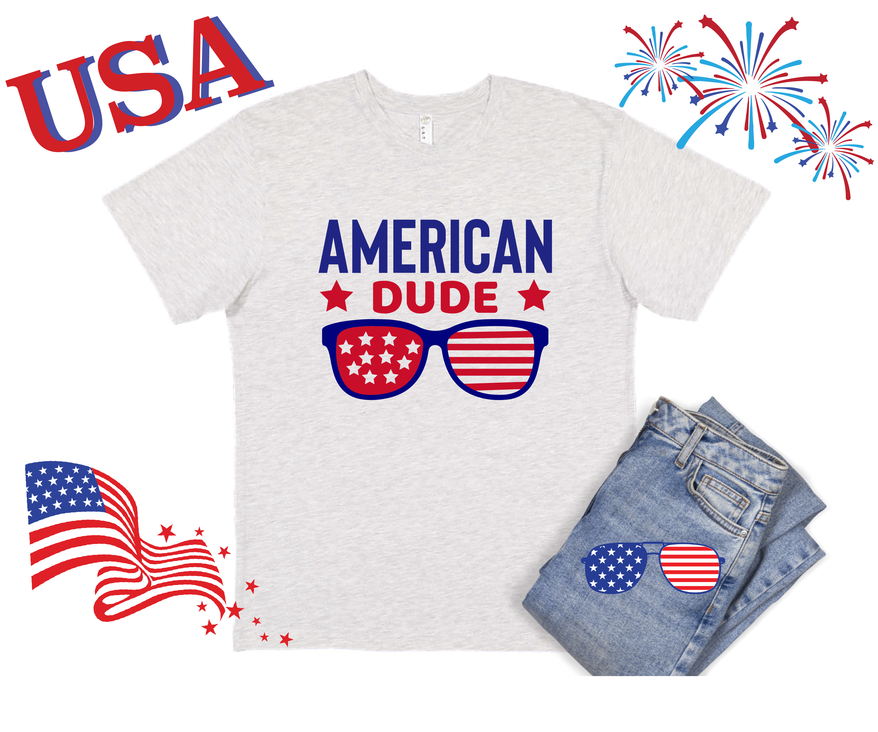 4th of July Printed Graphic Shirt