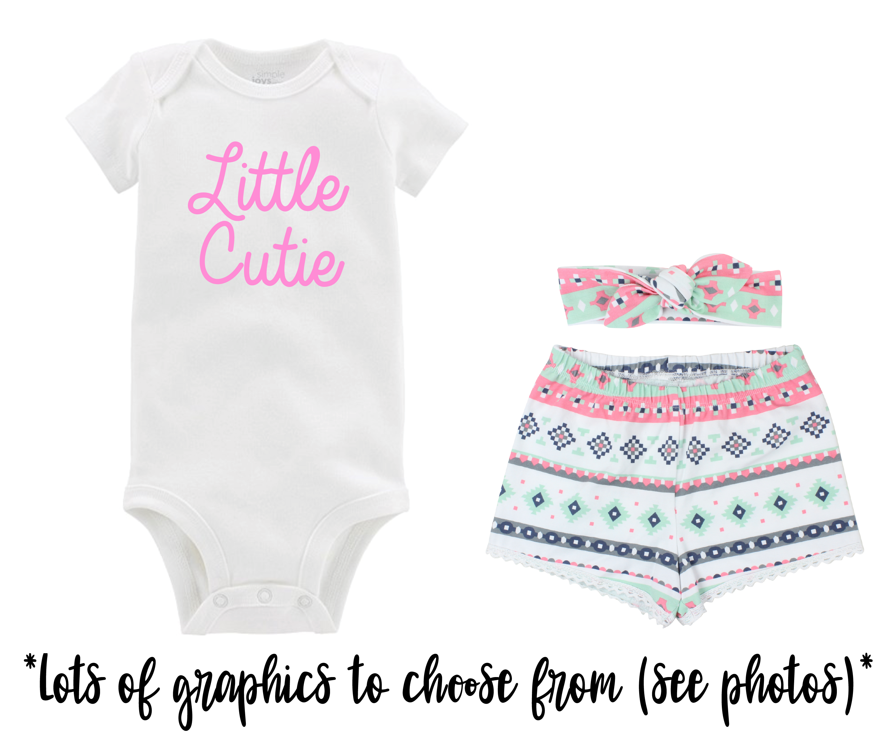 Girl White Aztec Baby Short Outfit