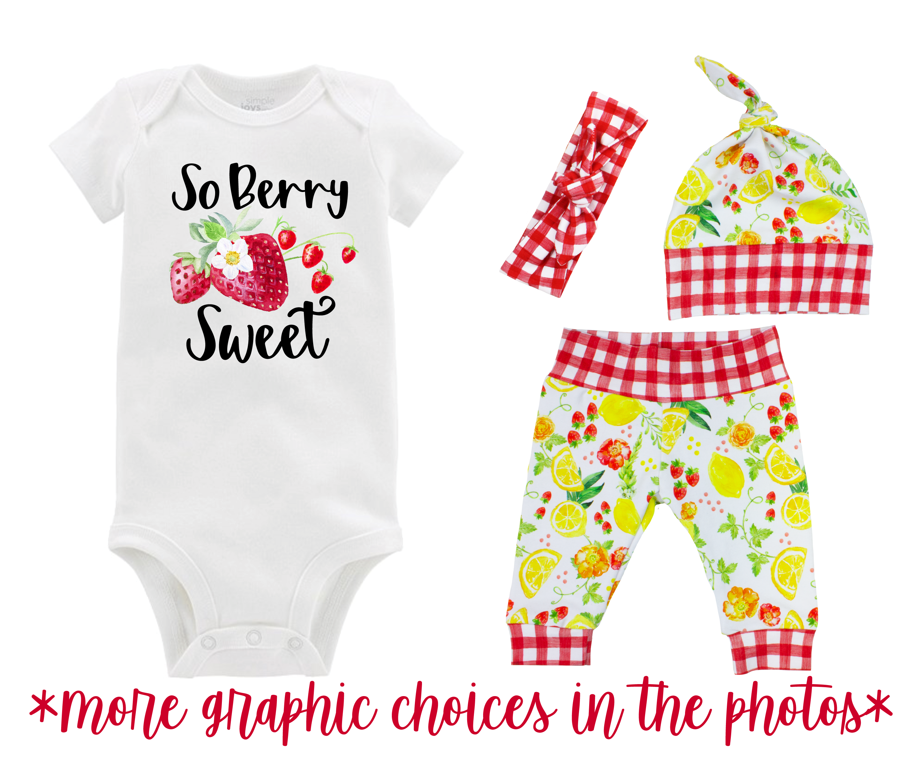 Strawberry Lemon Baby Girl Outfit