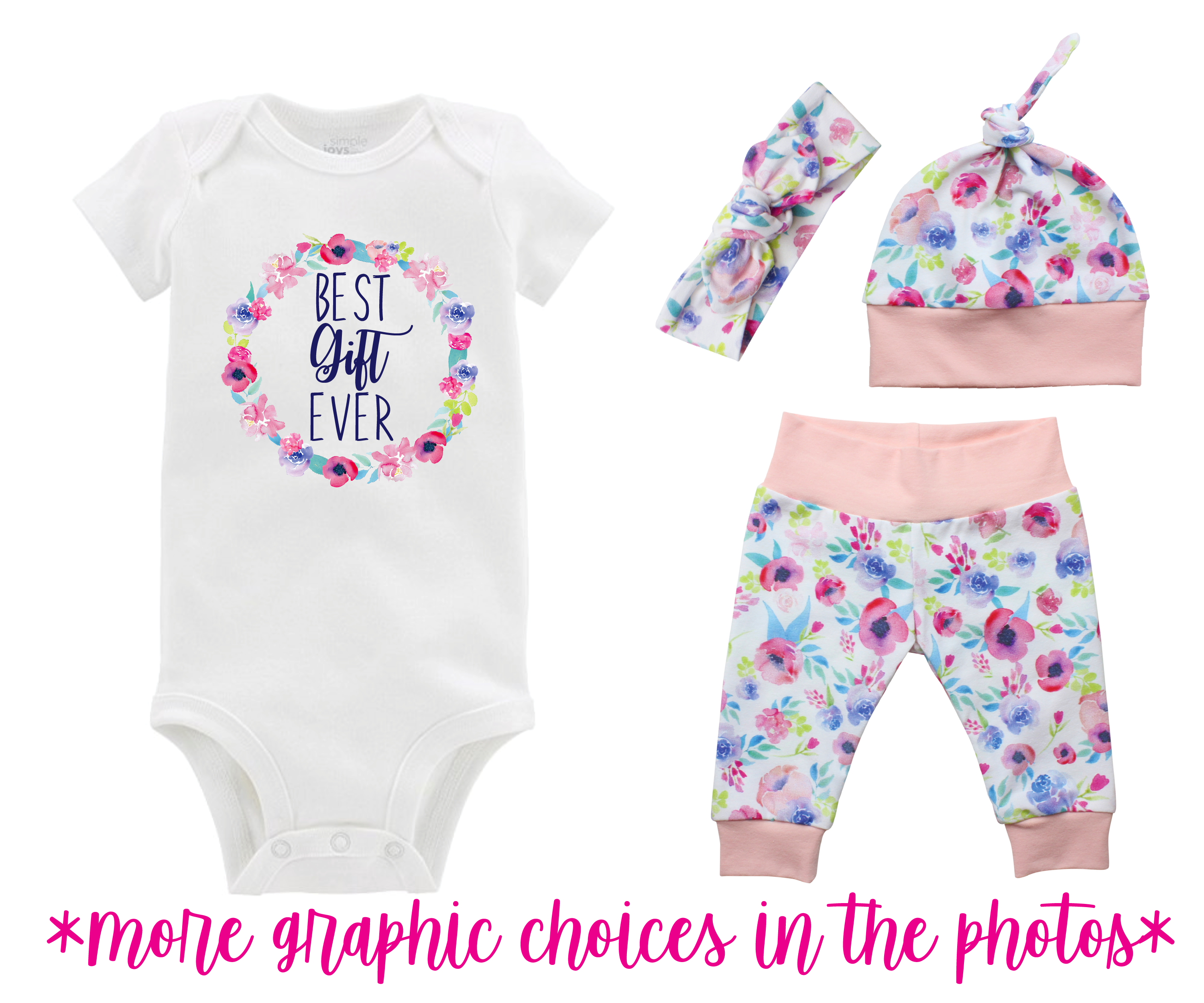 Watercolor Floral Baby Girl Outfit
