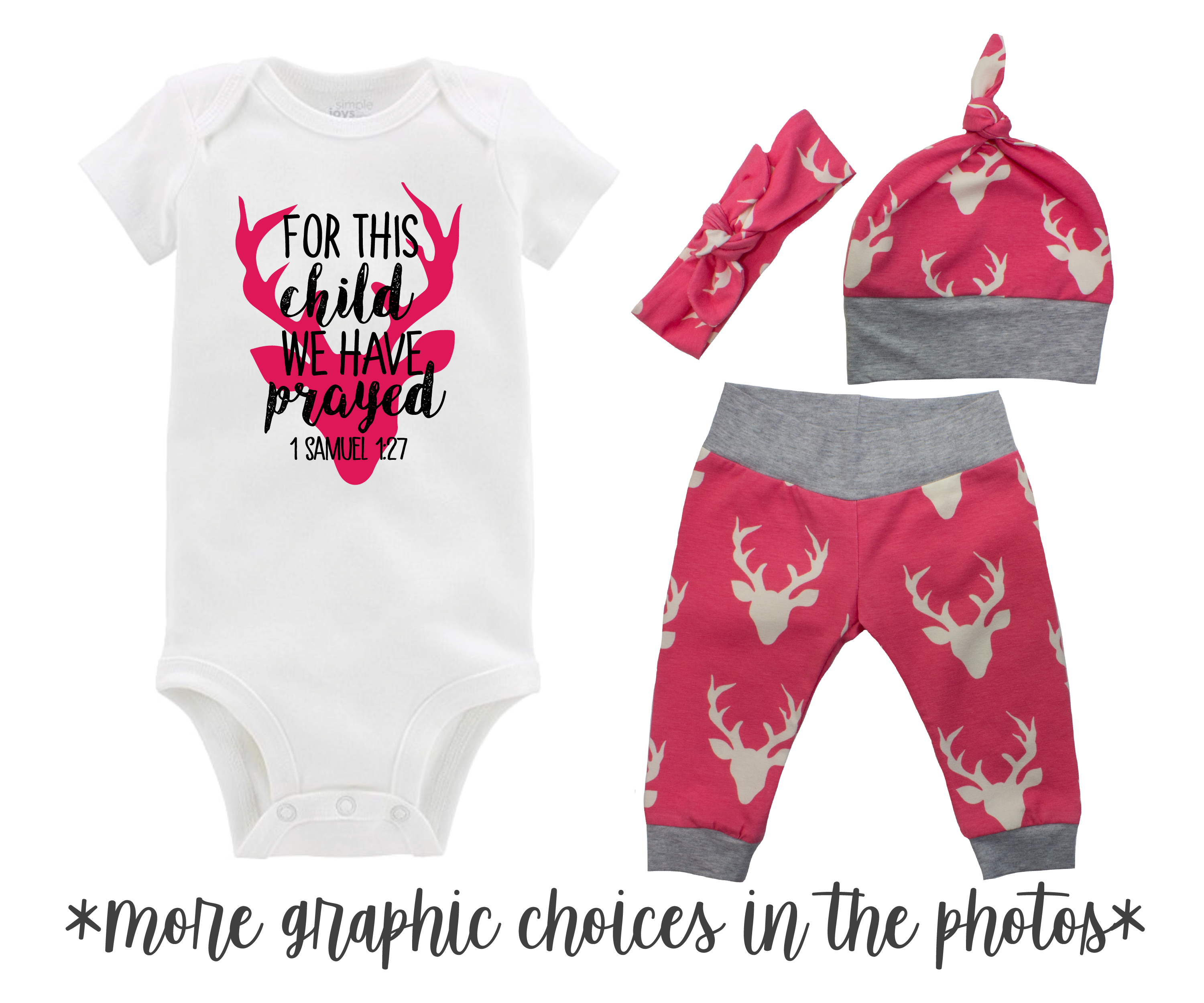 Pink Deer Baby Girl Outfit