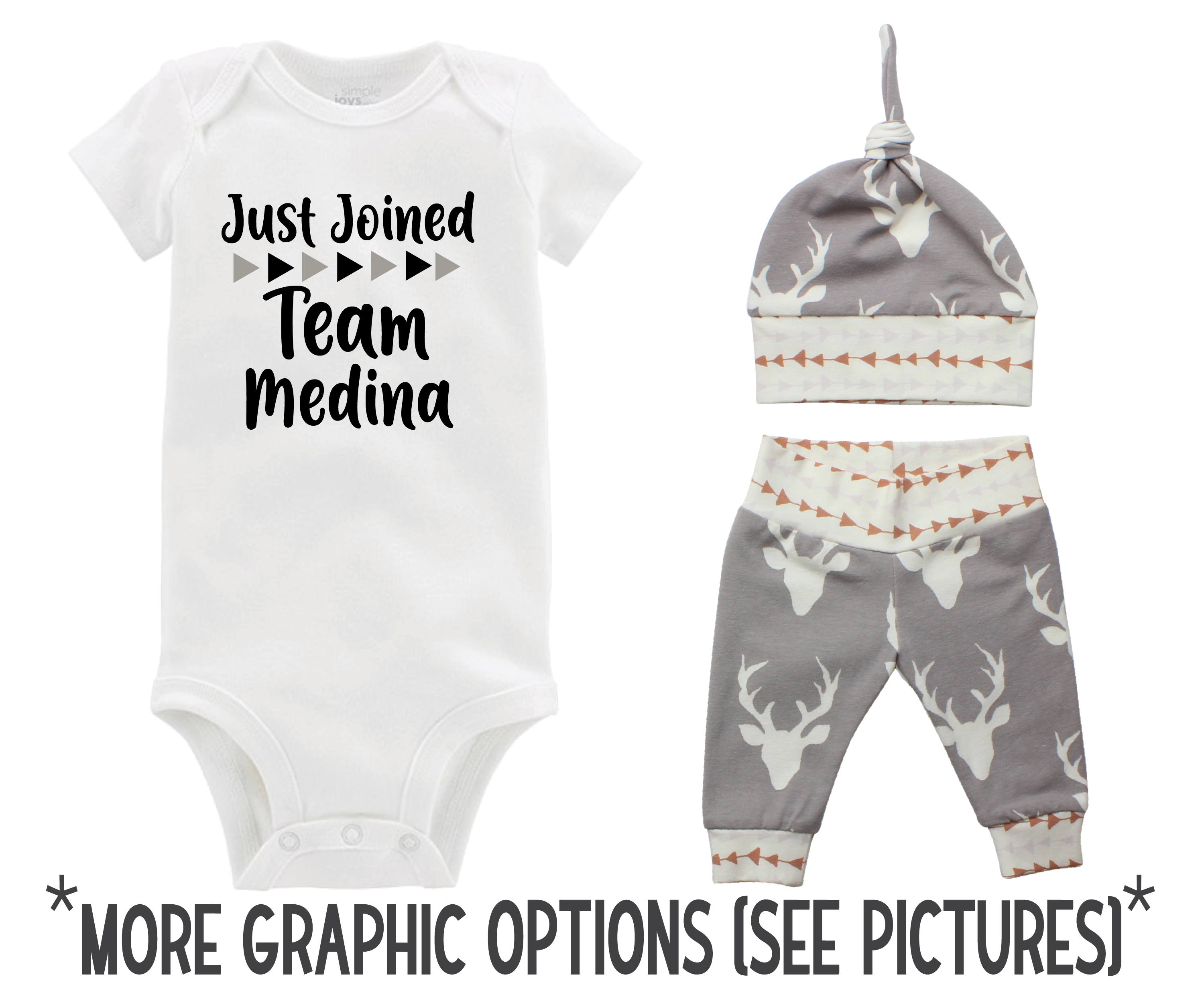 Gray Deer Baby Boy Outfit