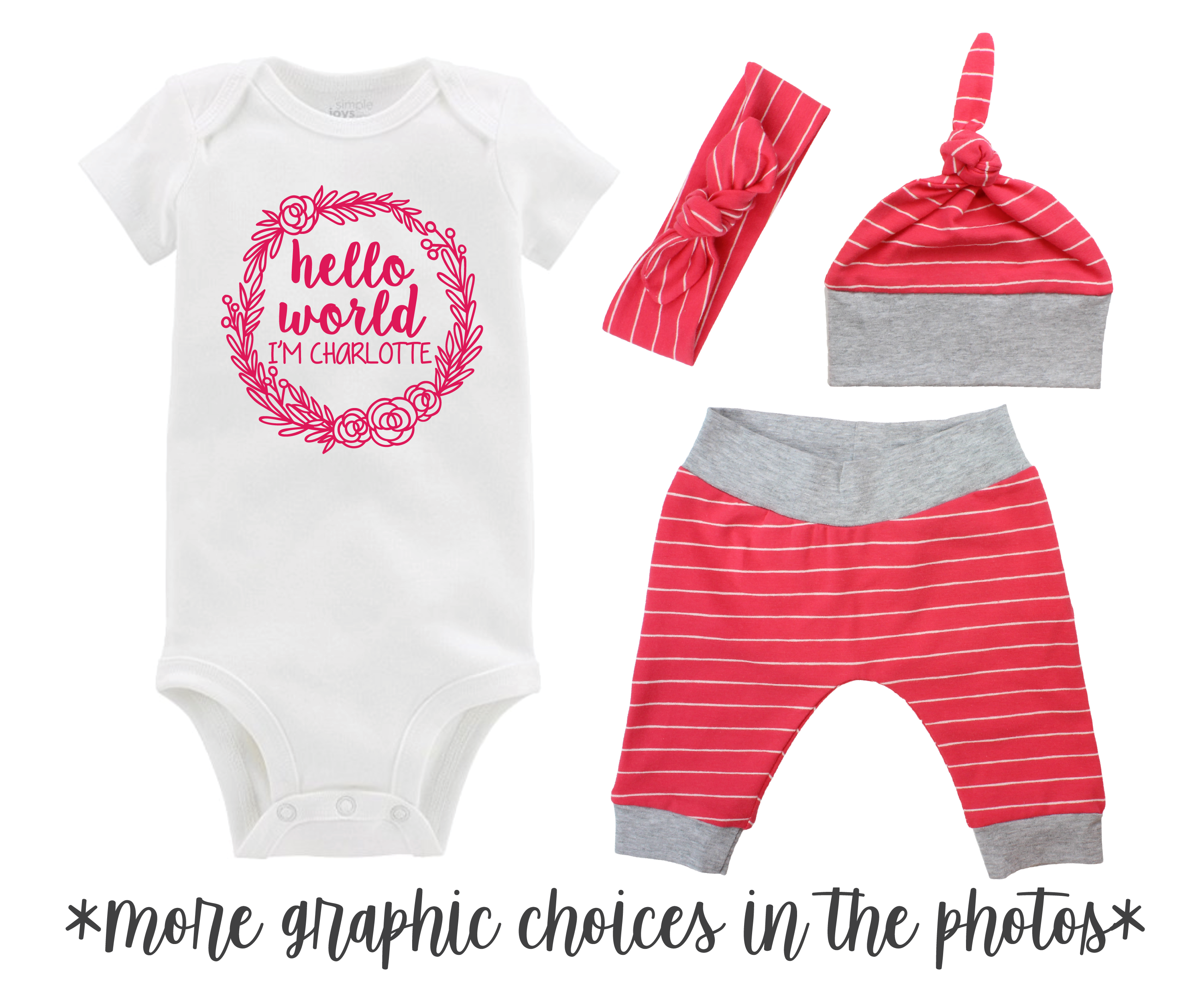 Pink Stripe Baby Outfit