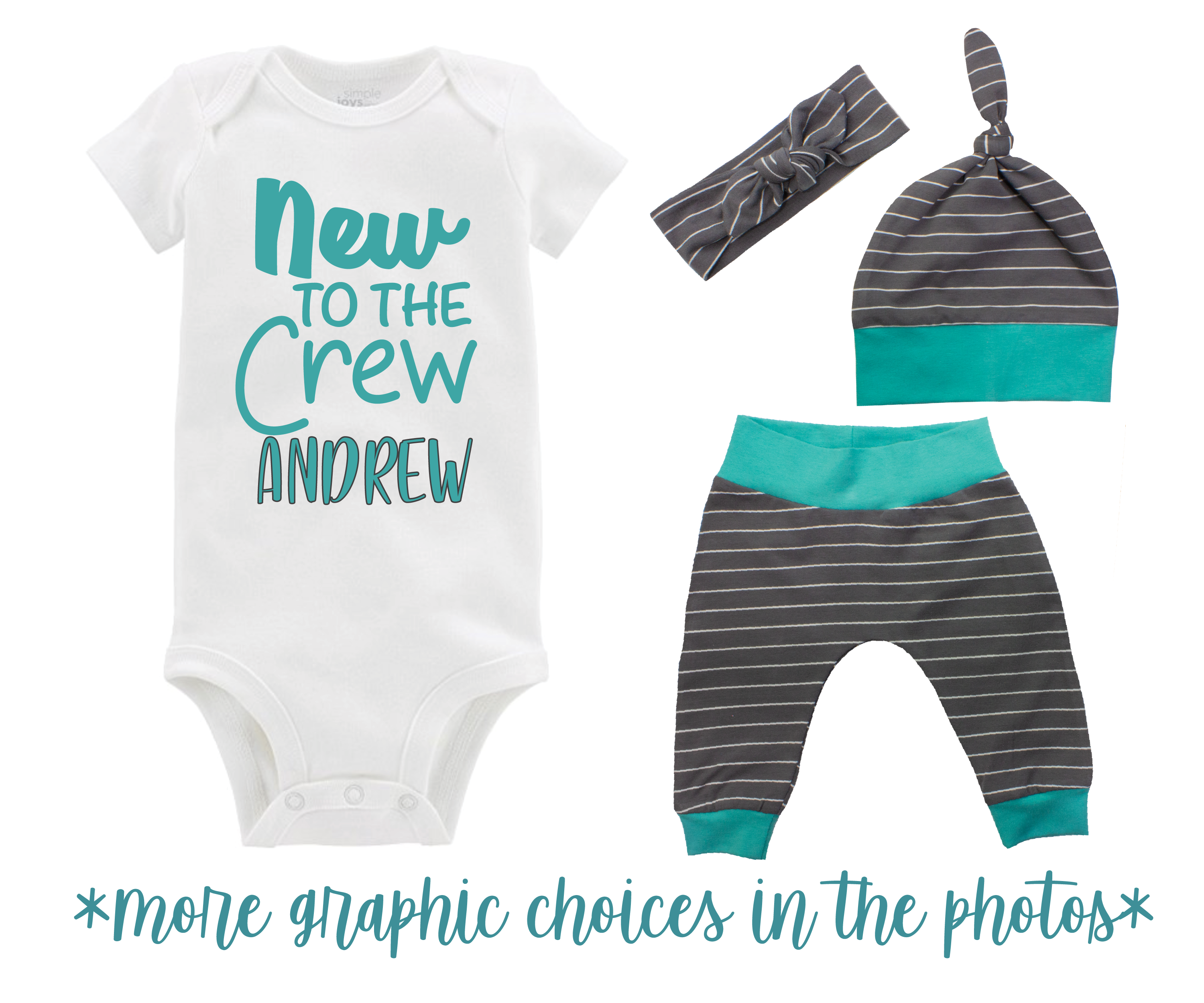 Gray Stripe Unisex Baby Outfit