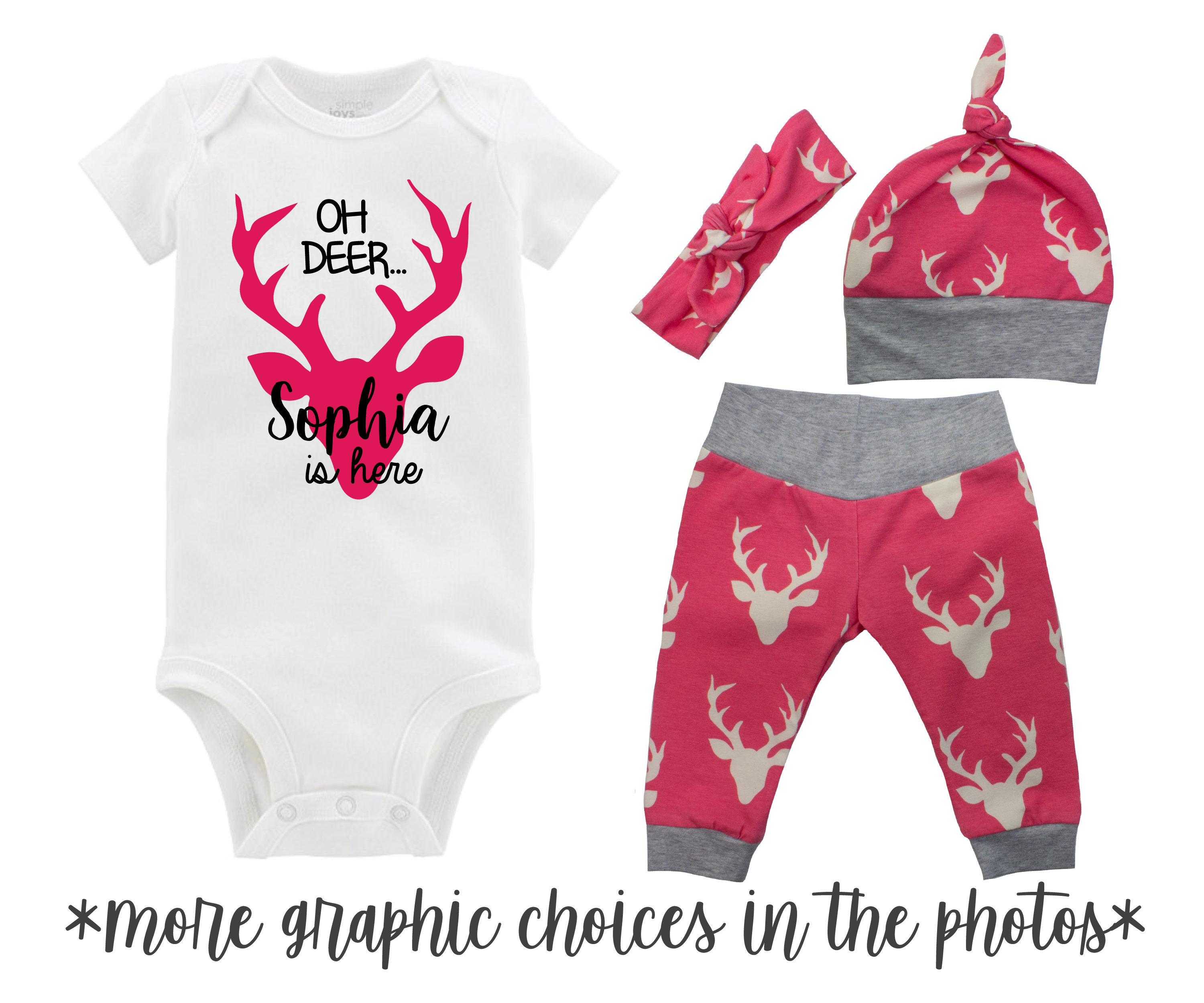 Pink Deer Baby Girl Outfit