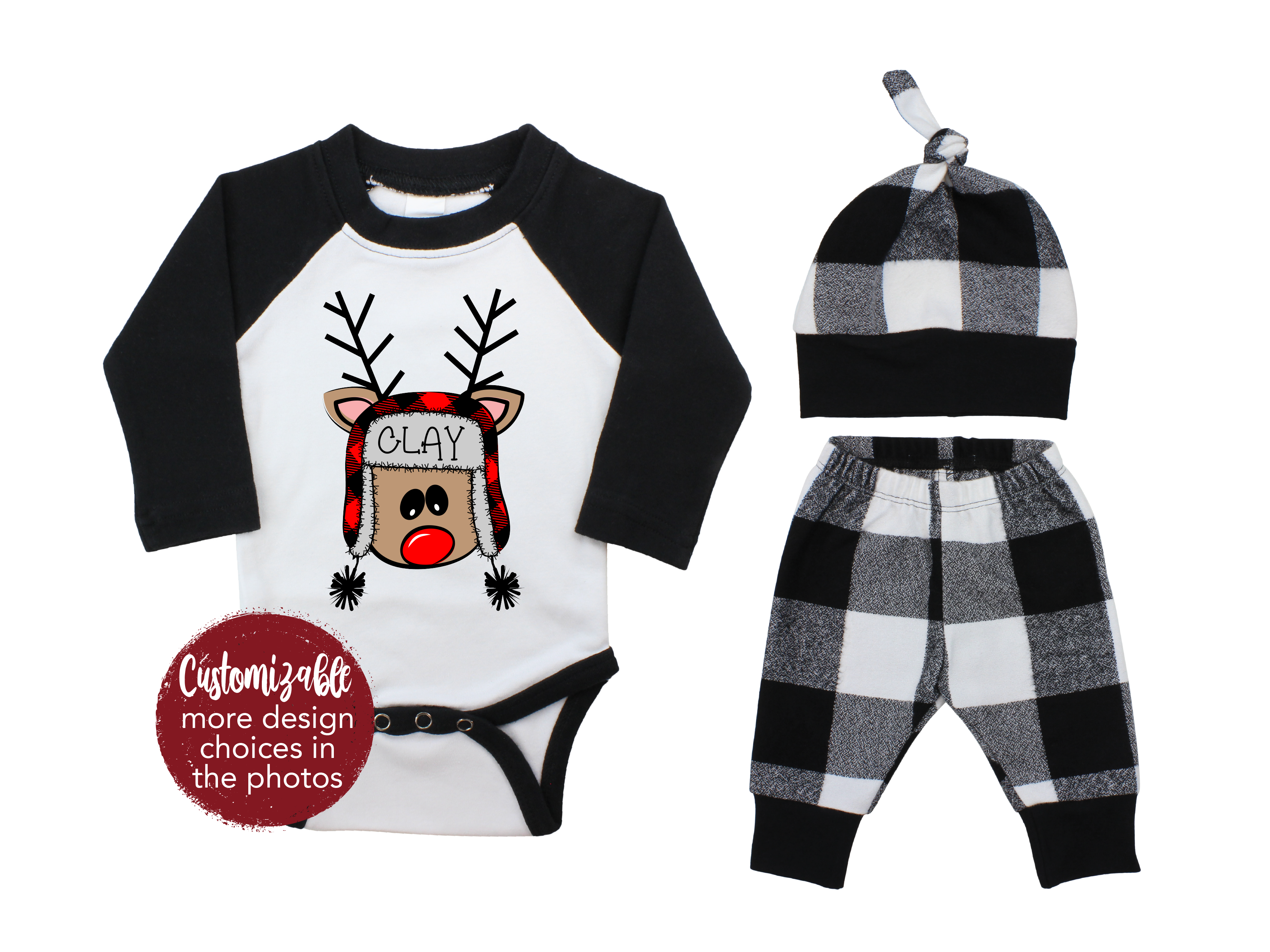 Reindeer Boy Rudolph Christmas Baby Boy Outfit