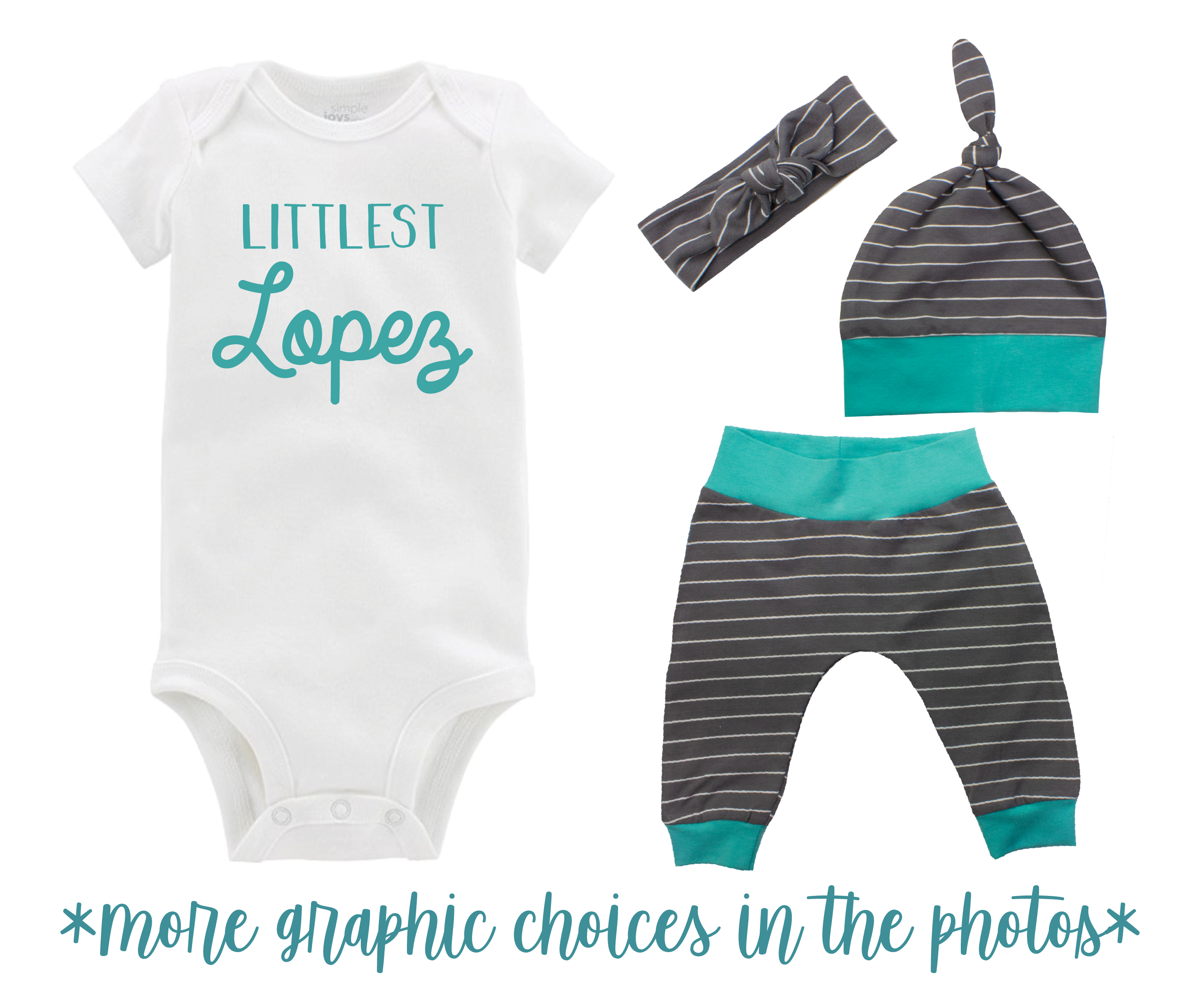 Gray Stripe Unisex Baby Outfit