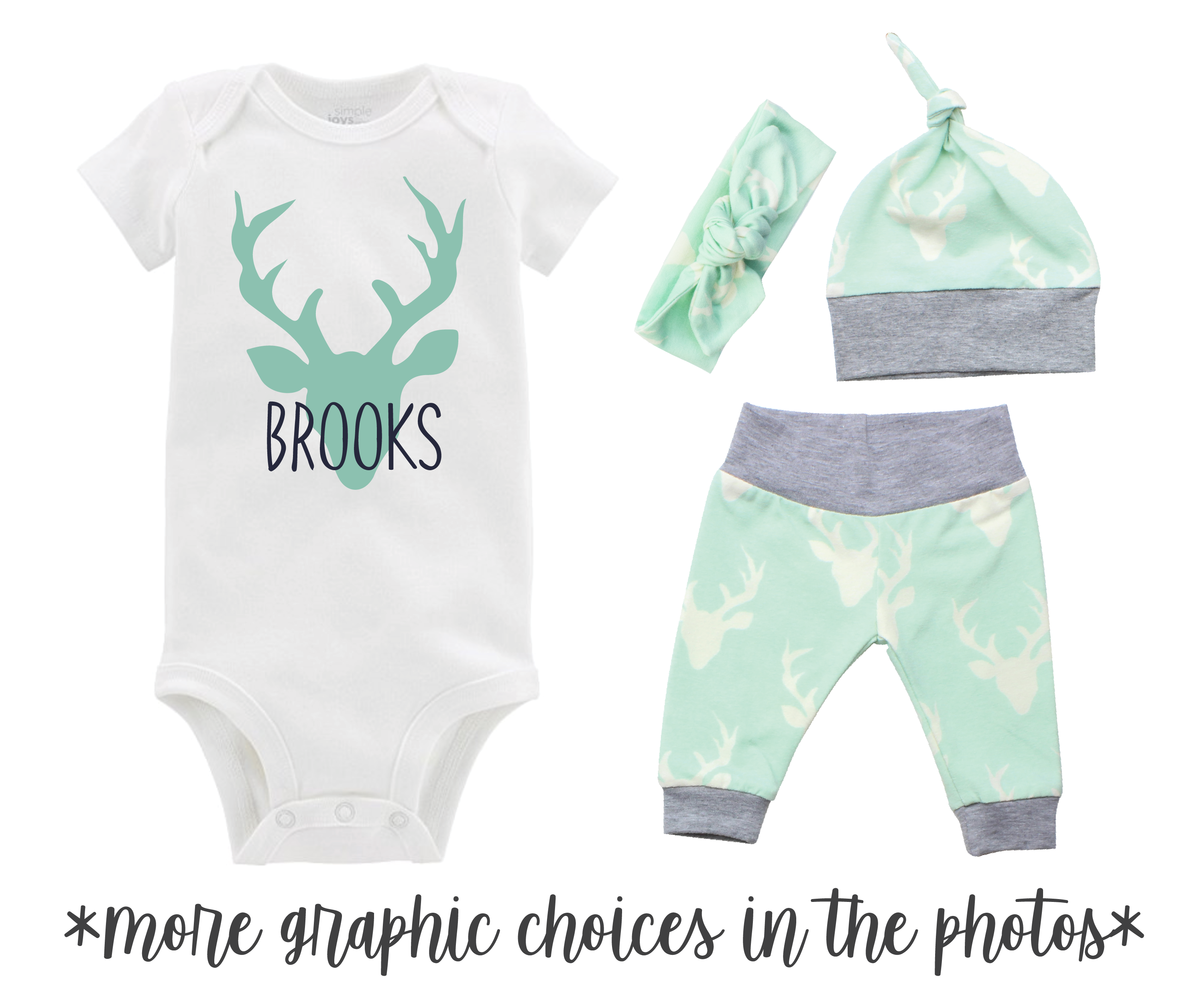 Mint Deer Unisex Baby Outfit