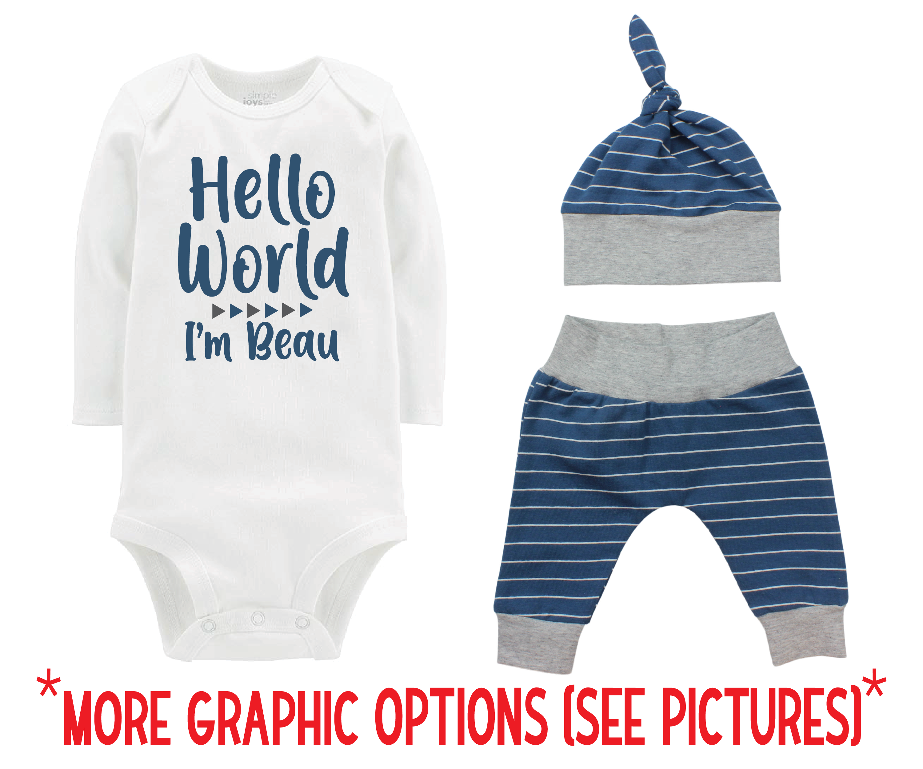 Baby Boy Blue Stripe Outfit