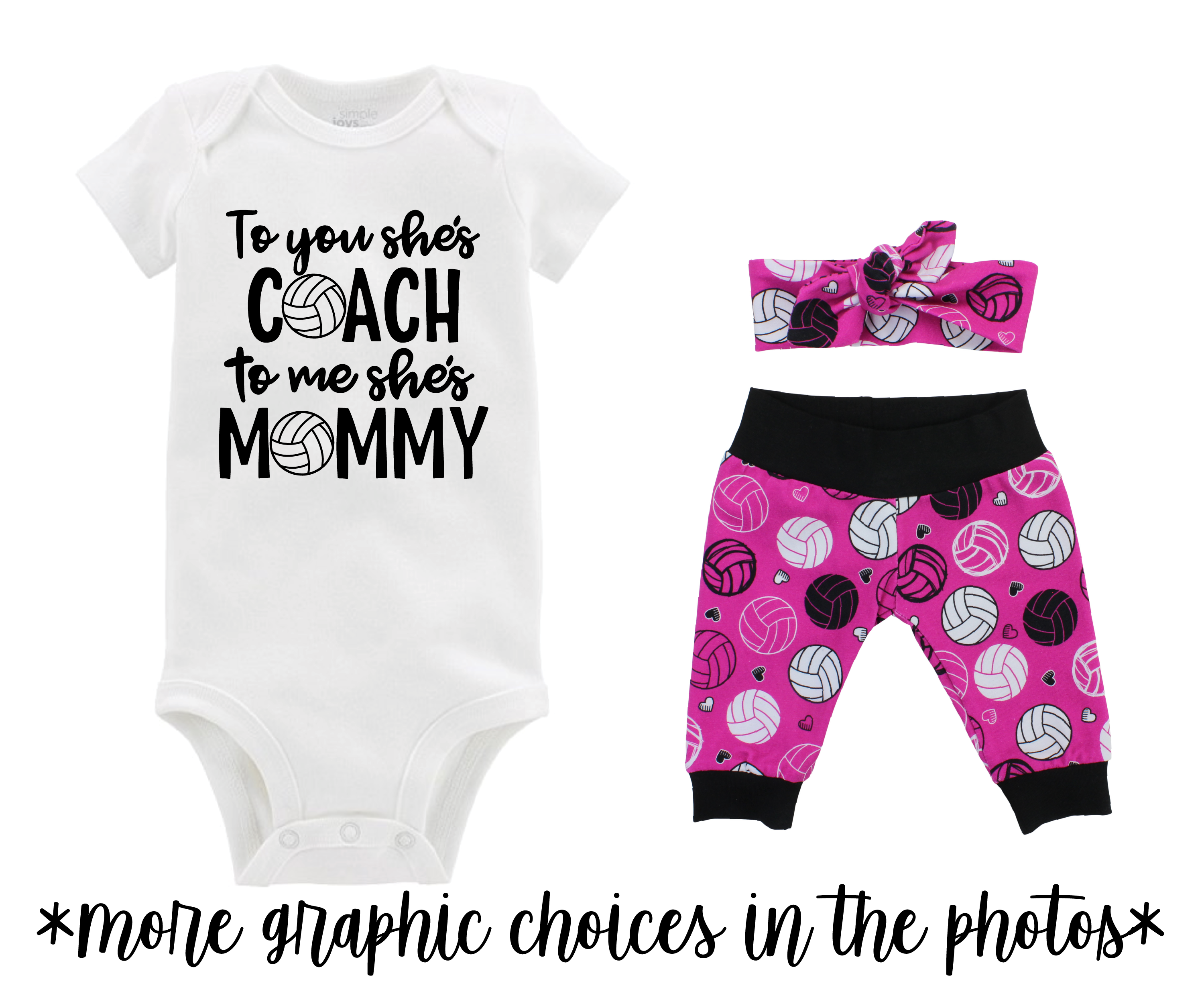 Pink Volleyball Baby Girl Outfit