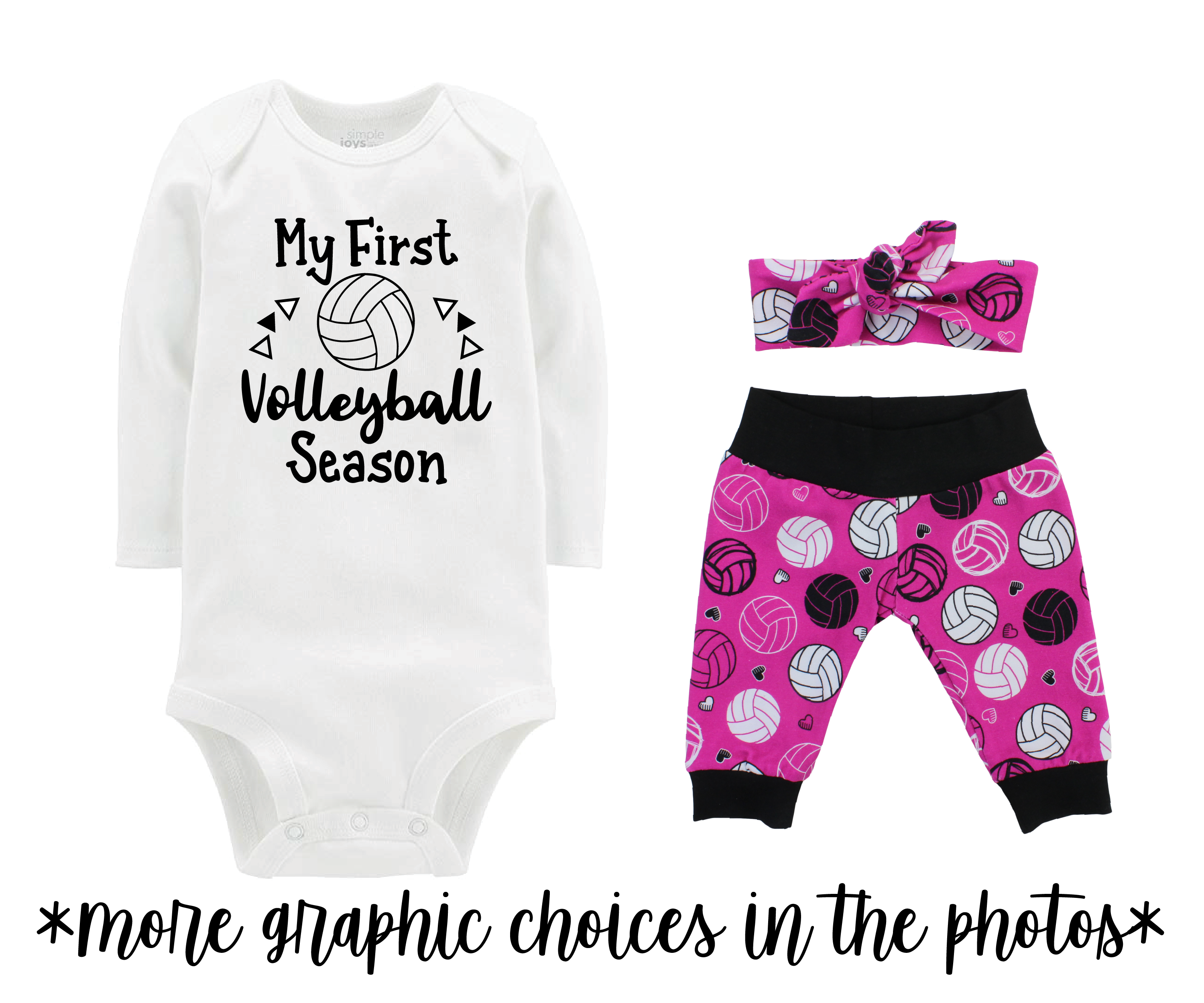 Pink Volleyball Baby Girl Outfit