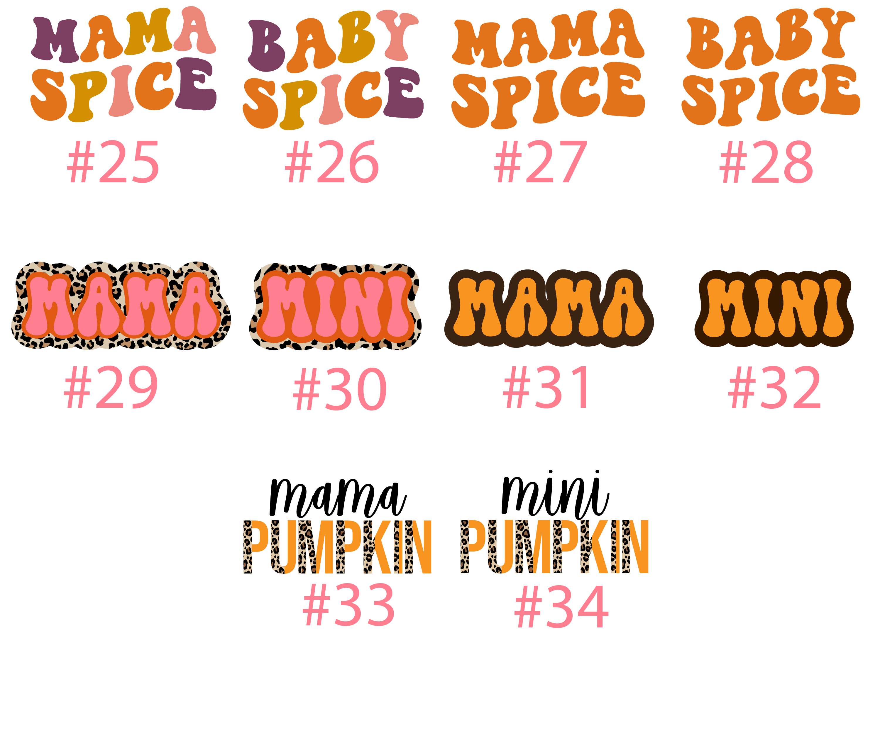Mama Mini Fall Pumpkin Vibes Matching Tees