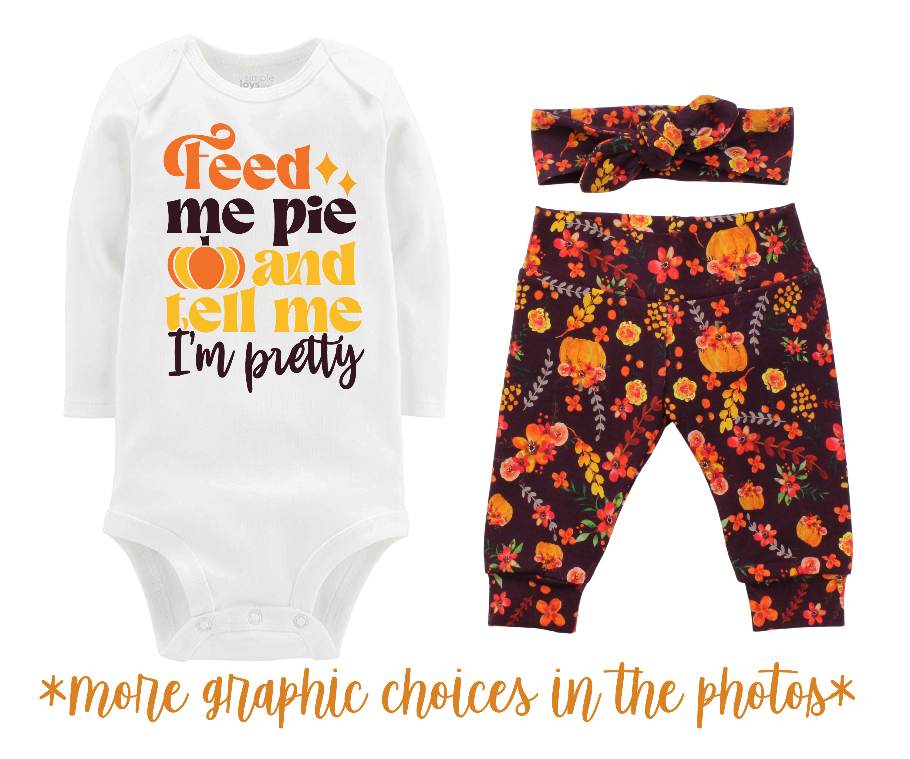 Thanksgiving Wine Fall Floral Baby Outfit