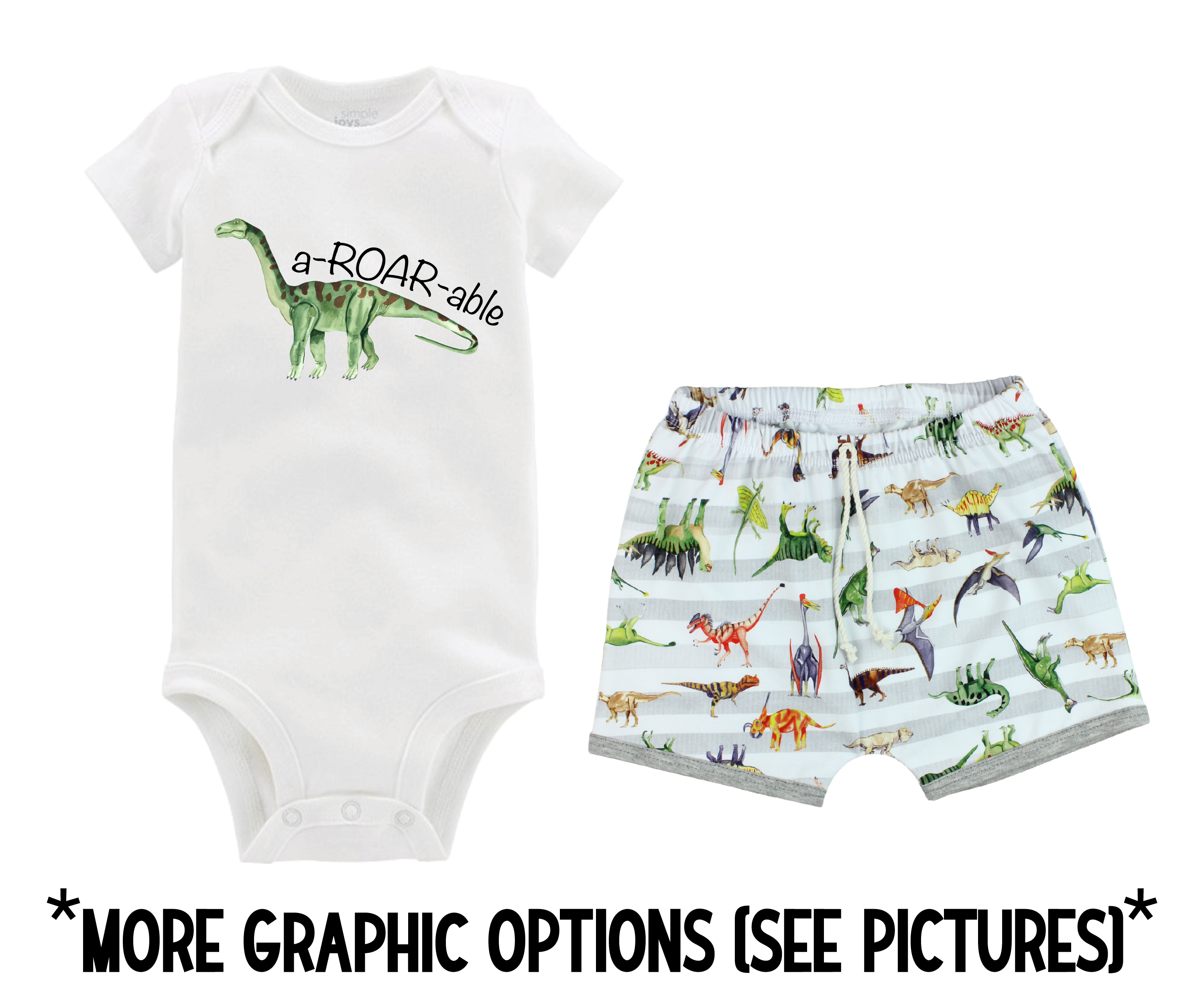 Baby Boy Dino Short Outfit