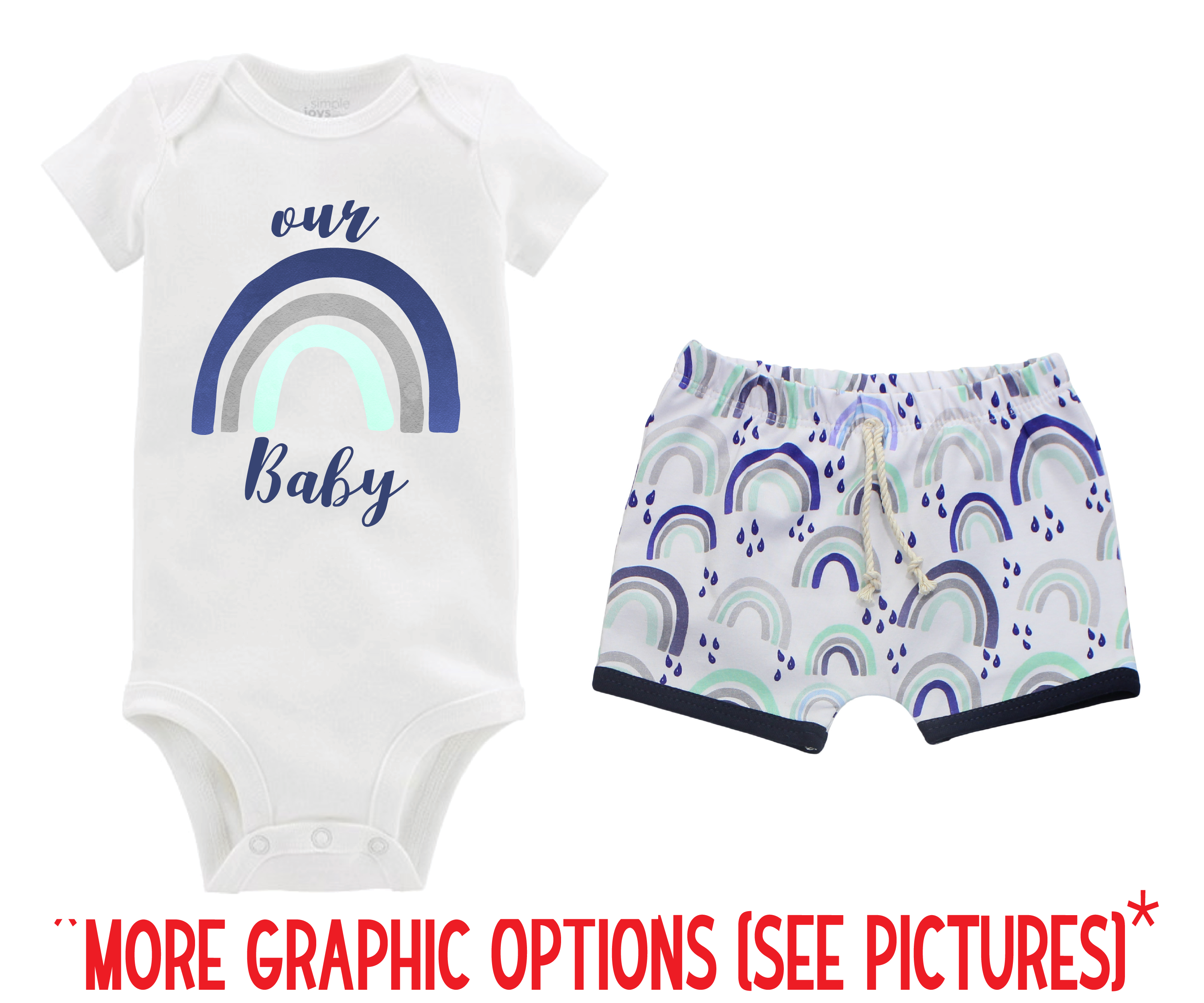 Boy Rainbow Baby Short Outfit