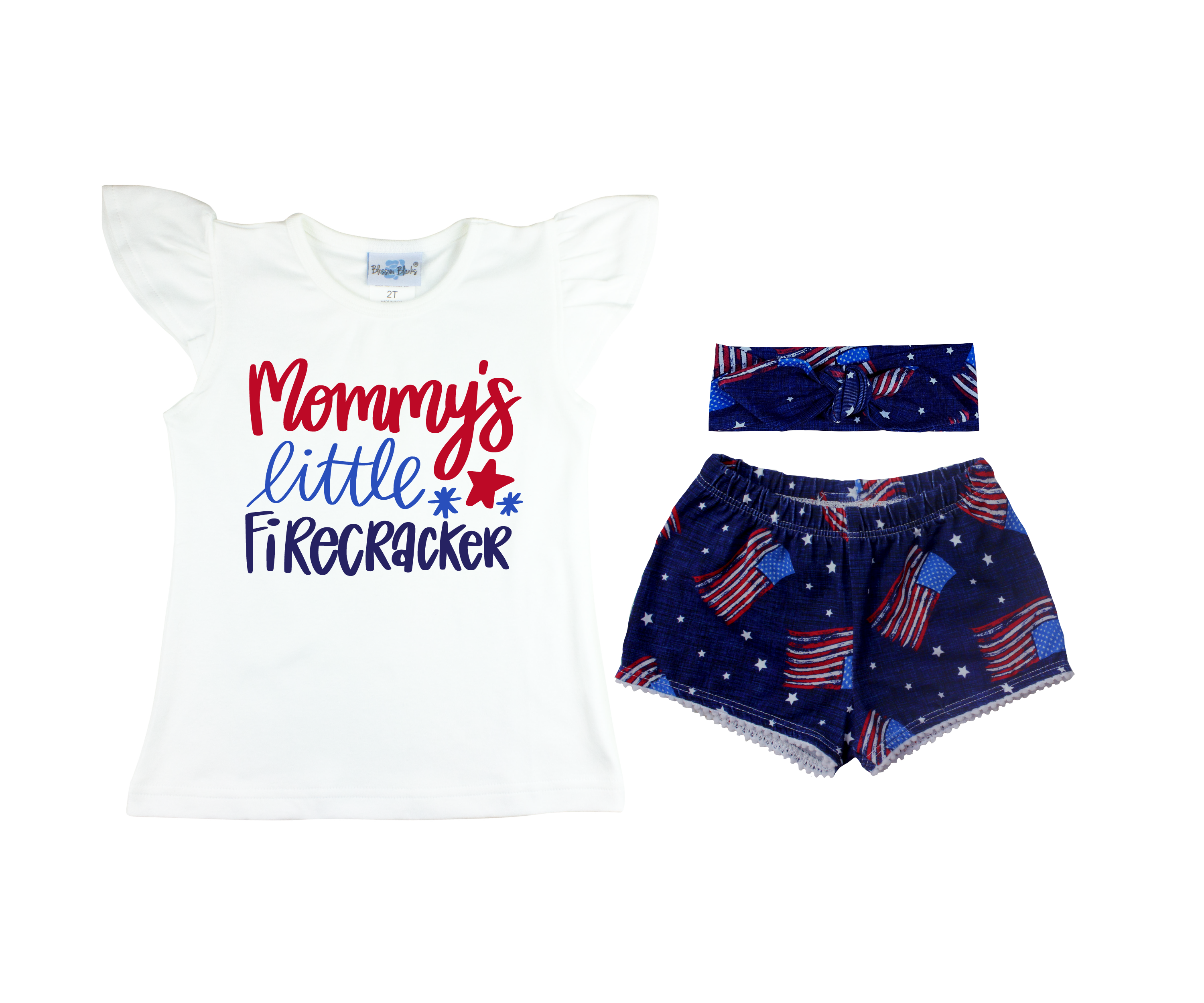 Girl Fourth of July Shorts Outfit