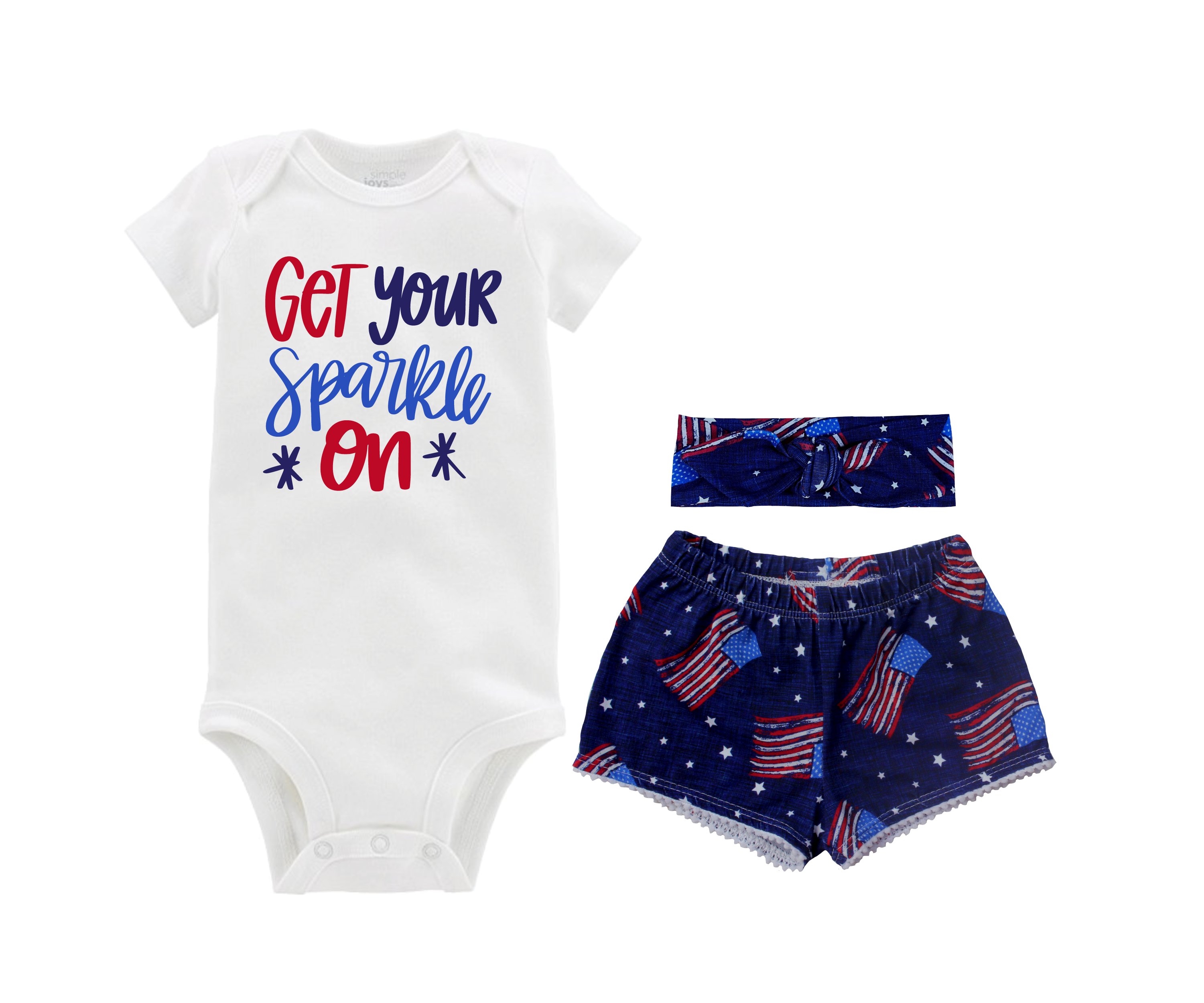 Girl Fourth of July Shorts Outfit