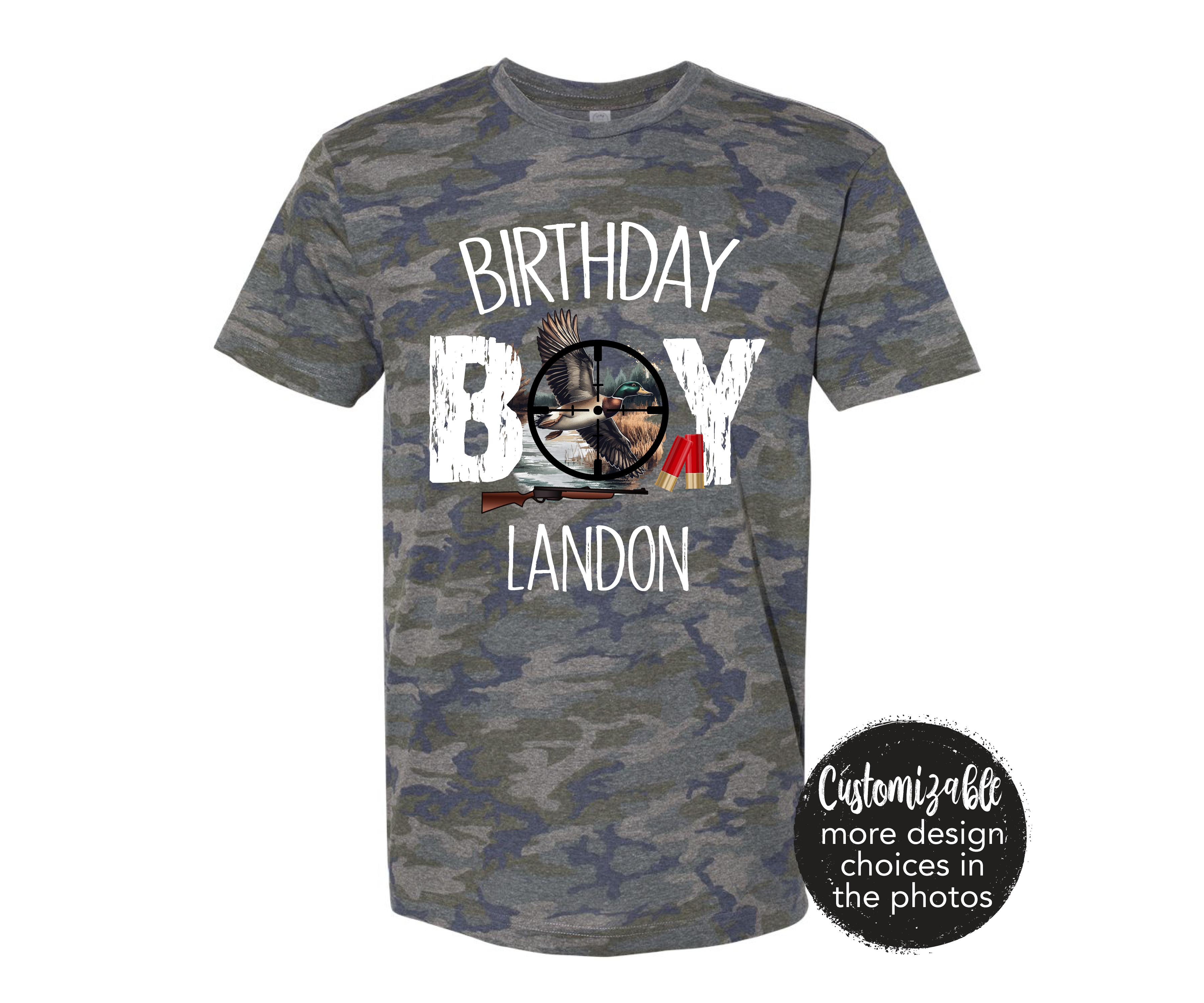 Birthday Boy CUSTOM Age Duck or Deer Hunting Shirt