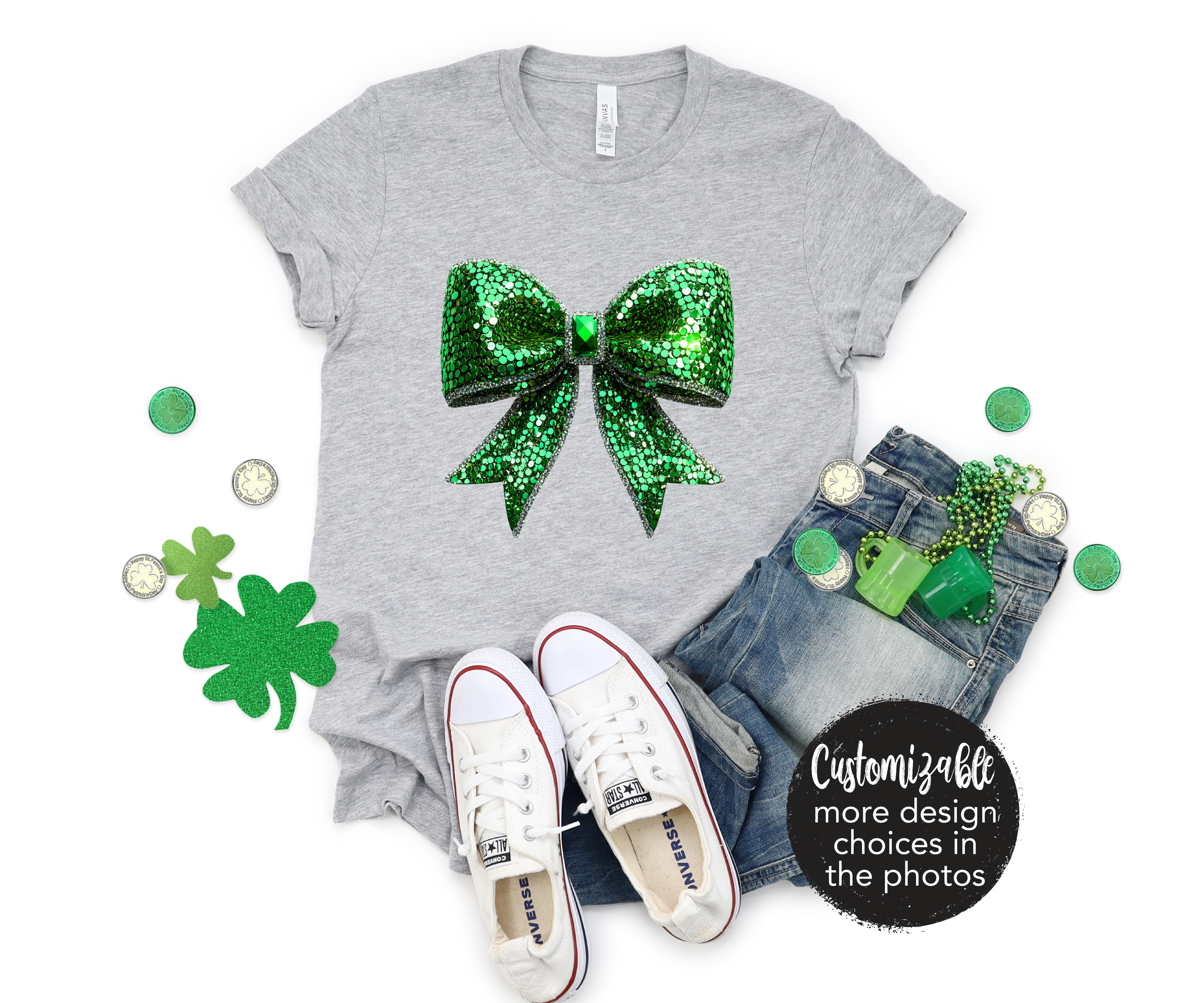 Shamrock Bow Shirt St. Patrick's Day