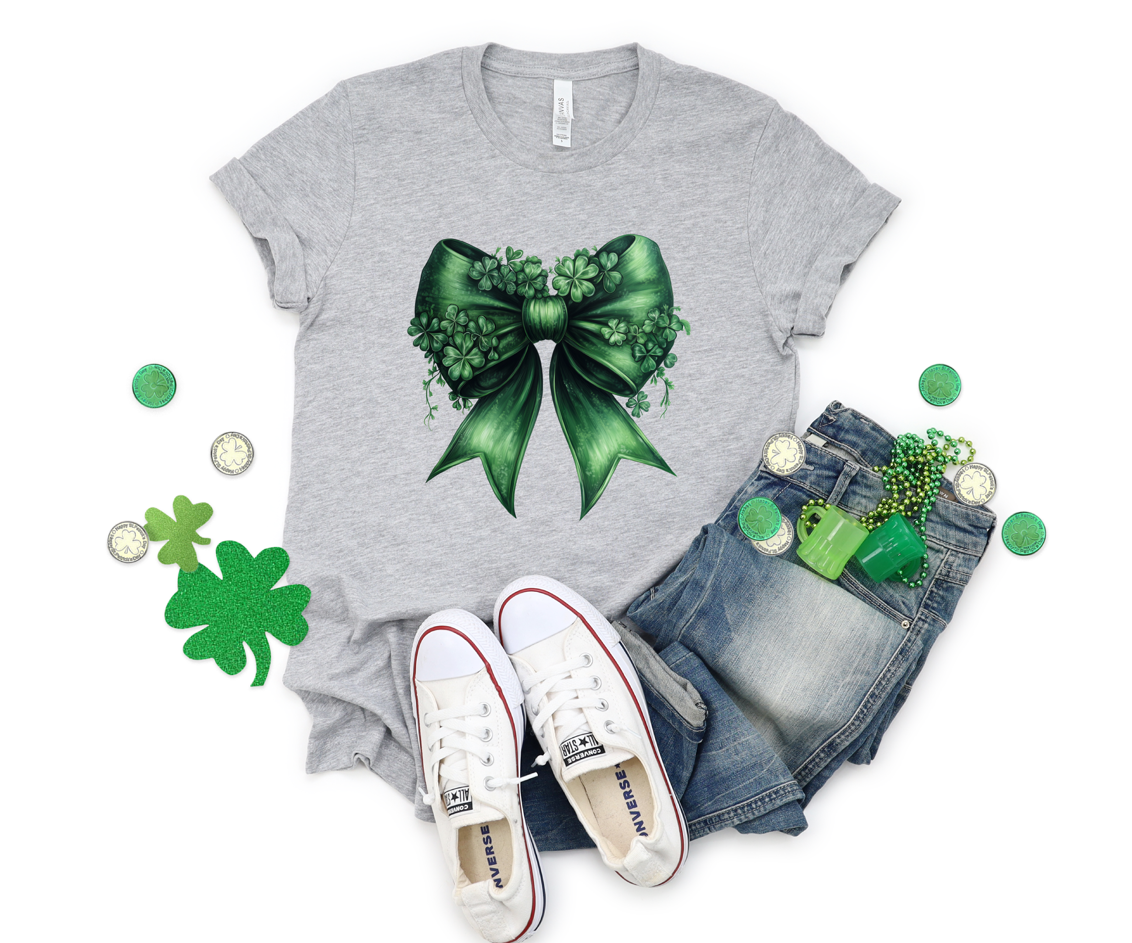 St. Patrick's Day Shamrock Bow Shirt