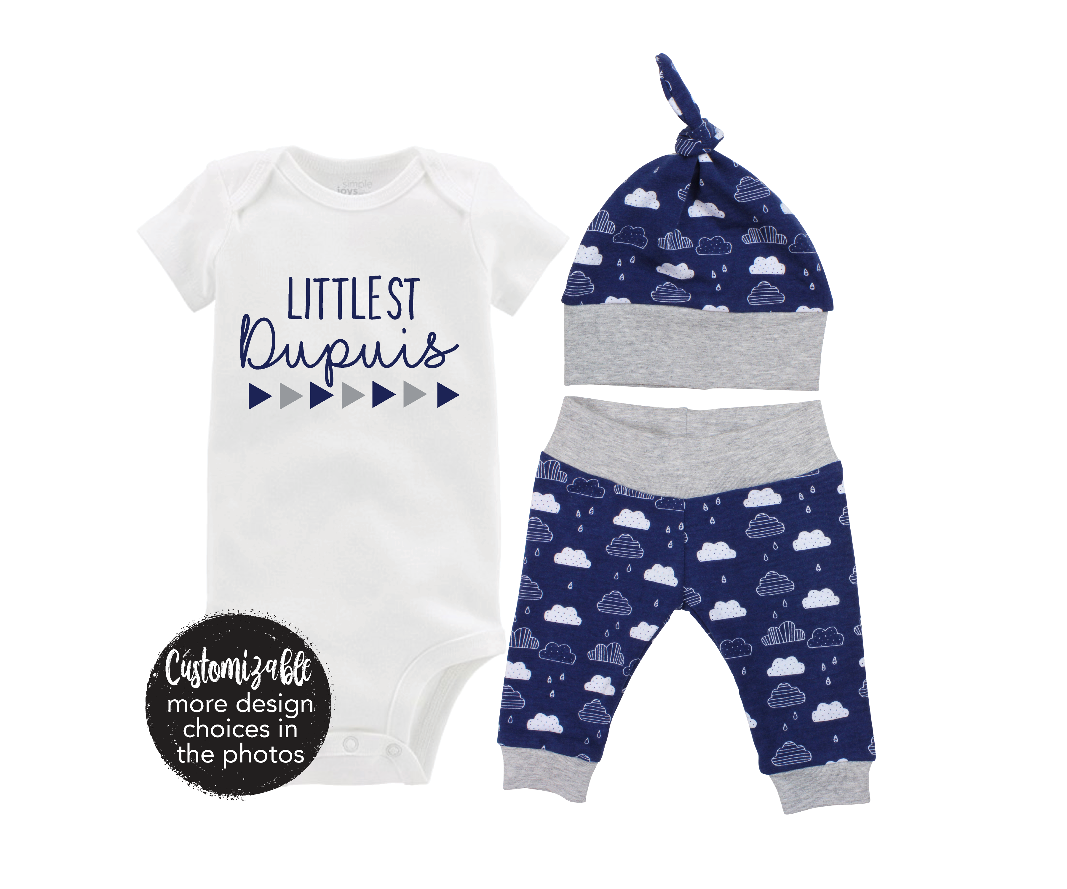 Baby Boy Blue Rain Cloud Outfit